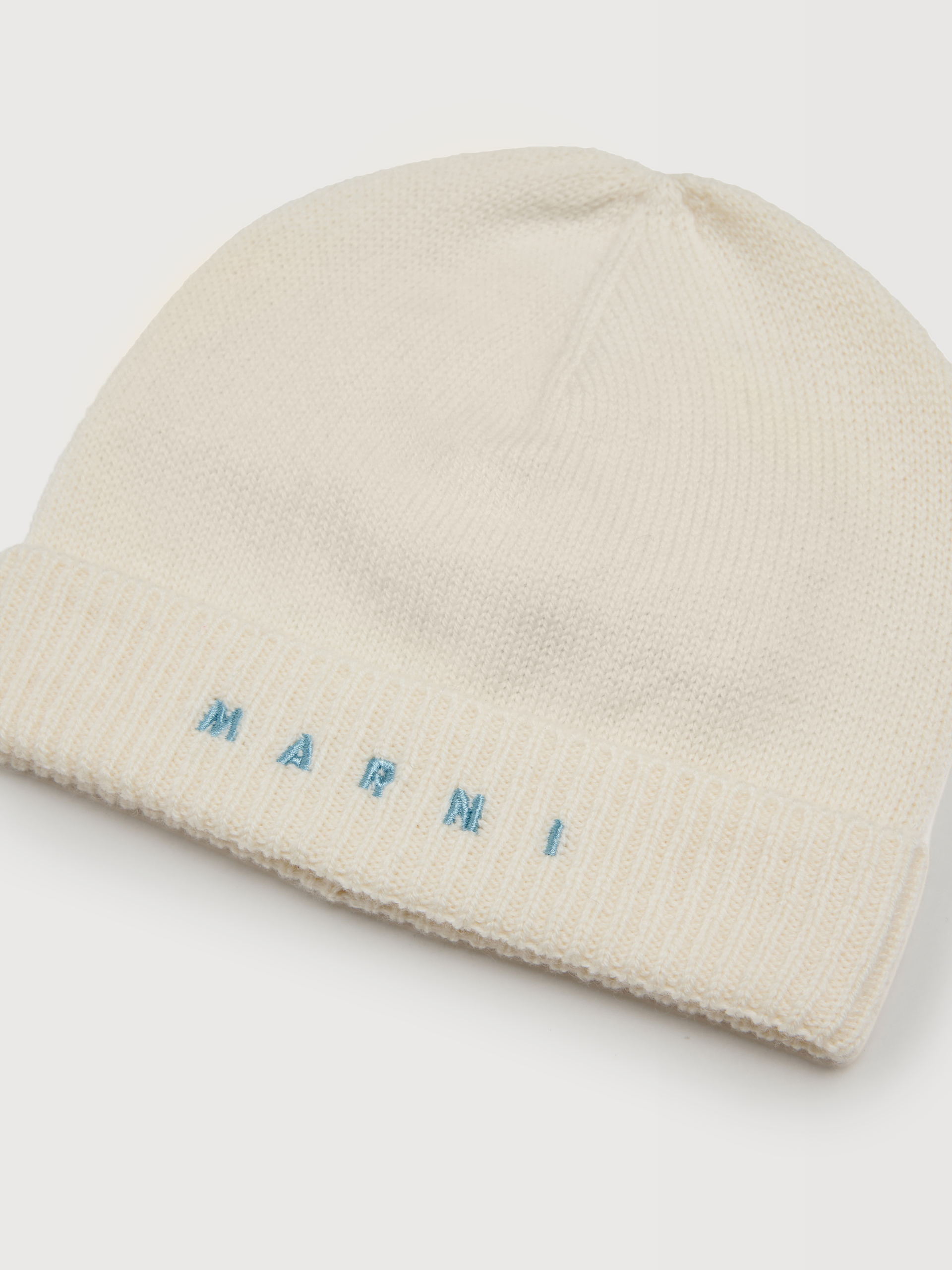 Beige cashmere blend beanie with embroidered Marni logo - Caps - Image 3