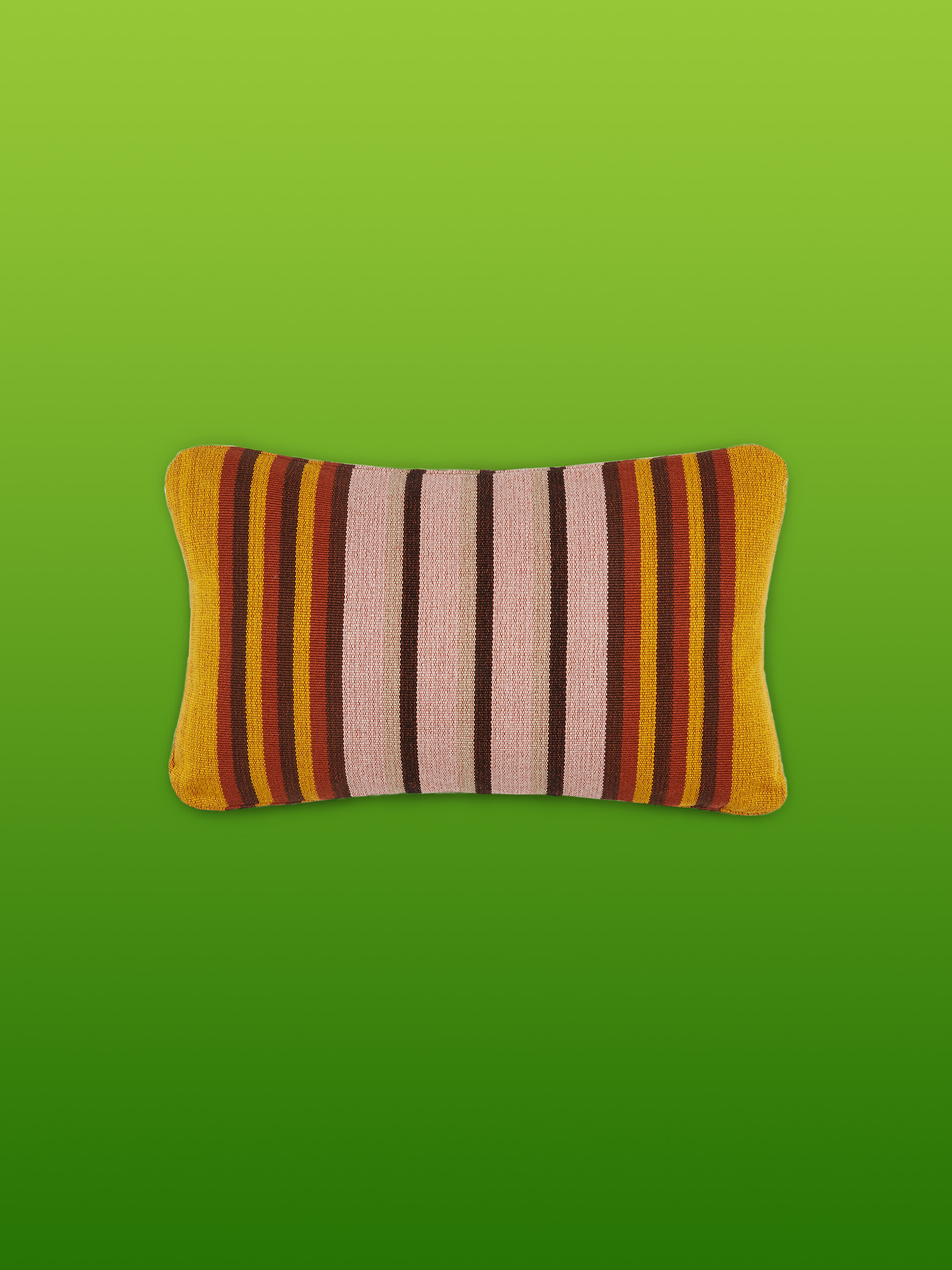 MARNI MARKET rectangular pillow cover in polyester with yellow pink and brown vertical stripes - Furniture - Image 1