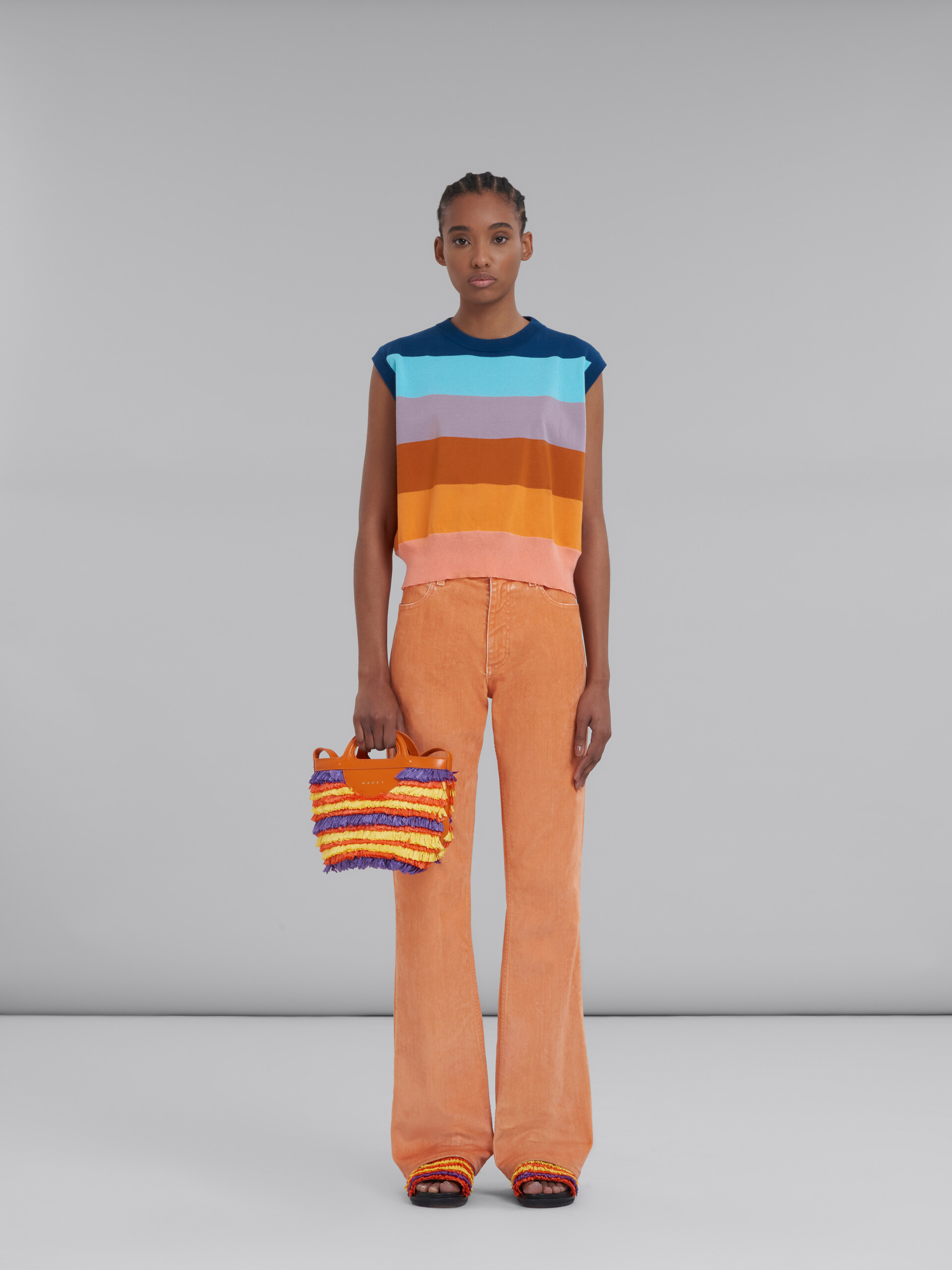 Orange fringe mini bucket bag - Shoulder Bag - Image 2