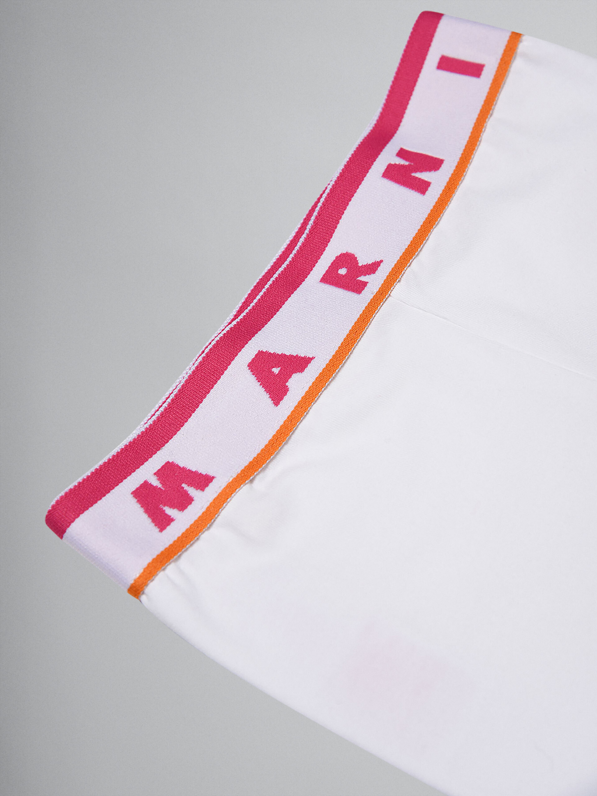 Leggings corti logo in jersey elasticizzato bianco - Pantaloni - Image 3