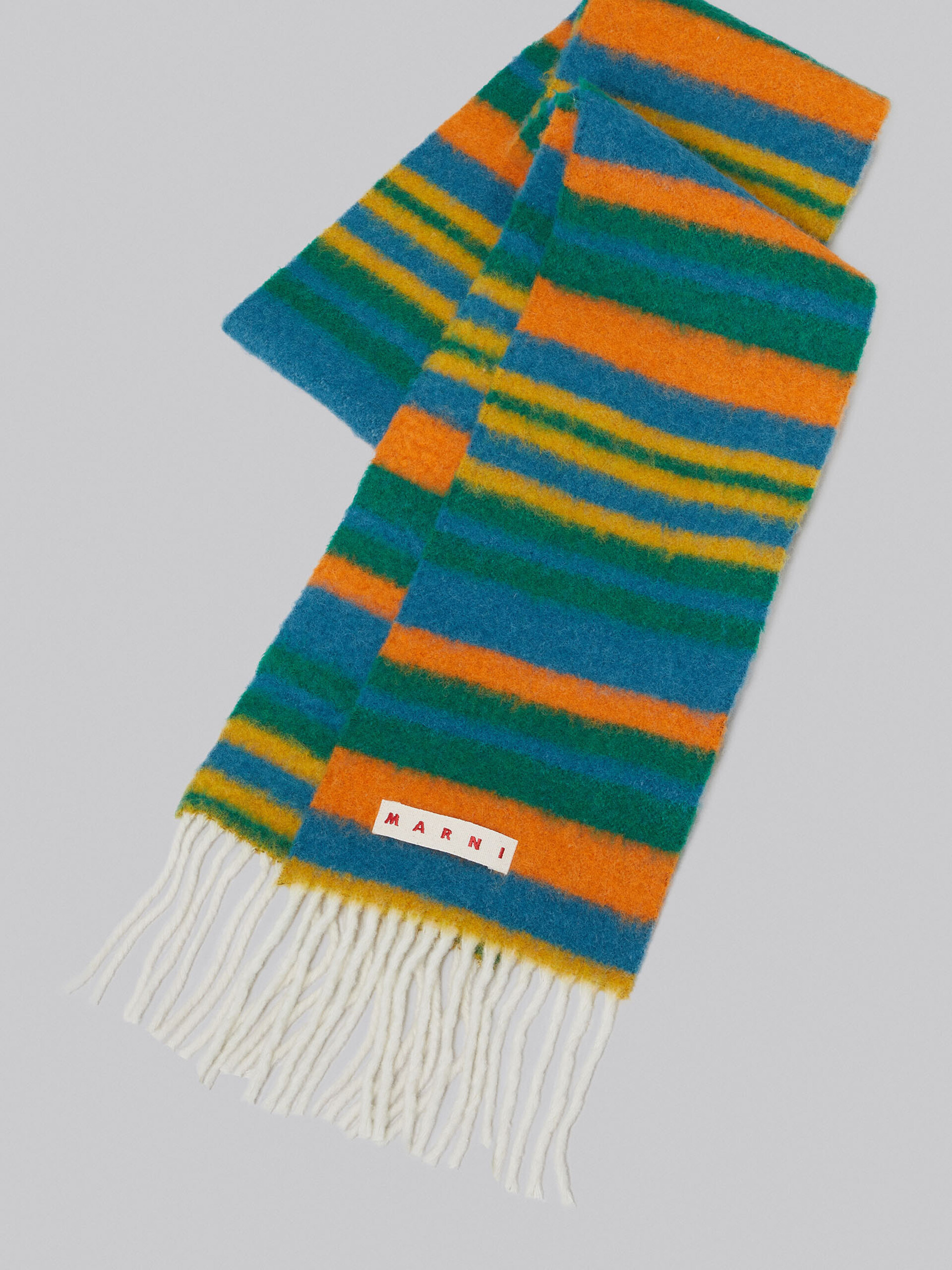 Blue and green alpaca and wool scarf - Scarves - Image 3