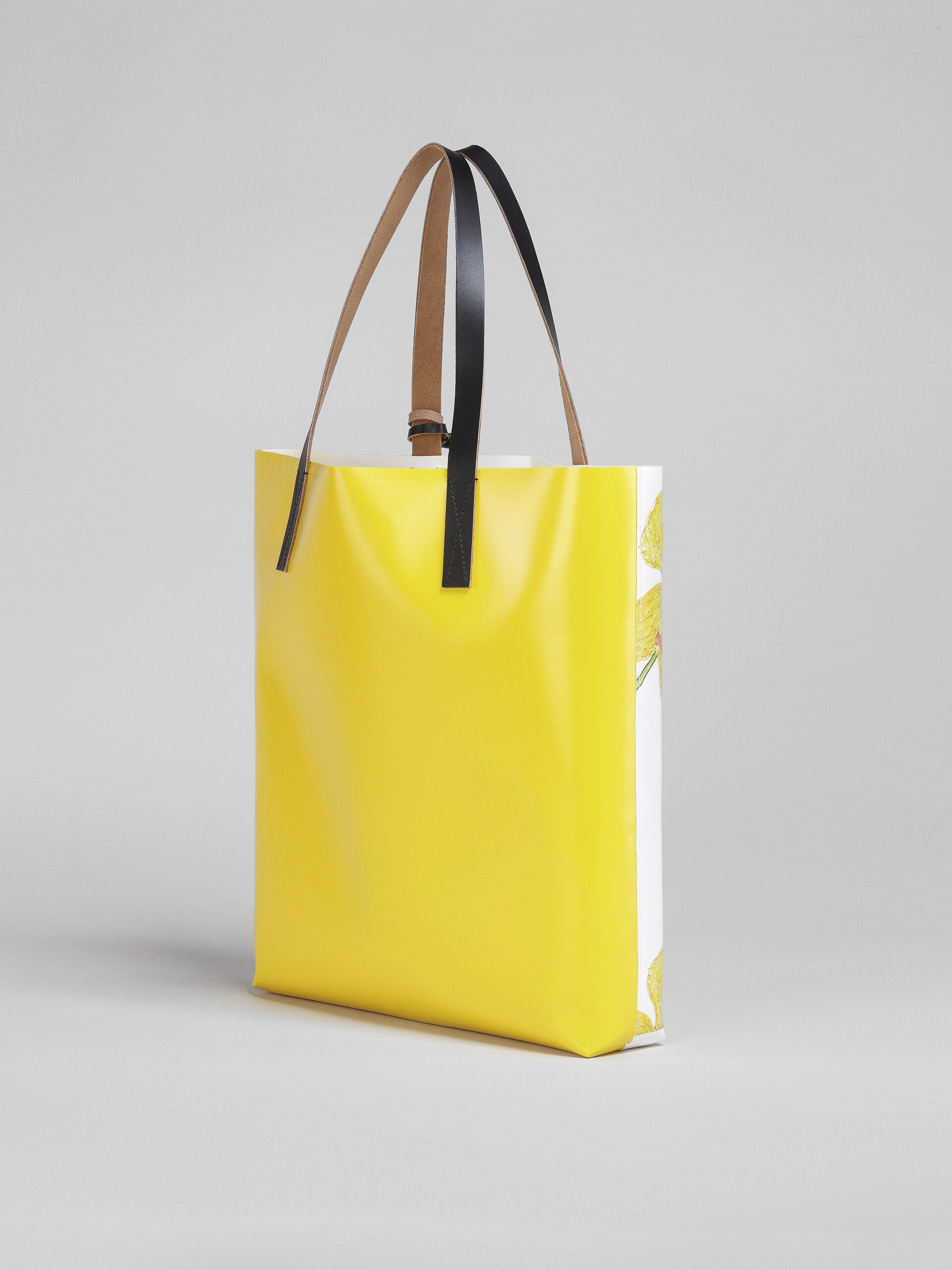 Orchids print yellow shopping bag - Shopping Bags - Image 3