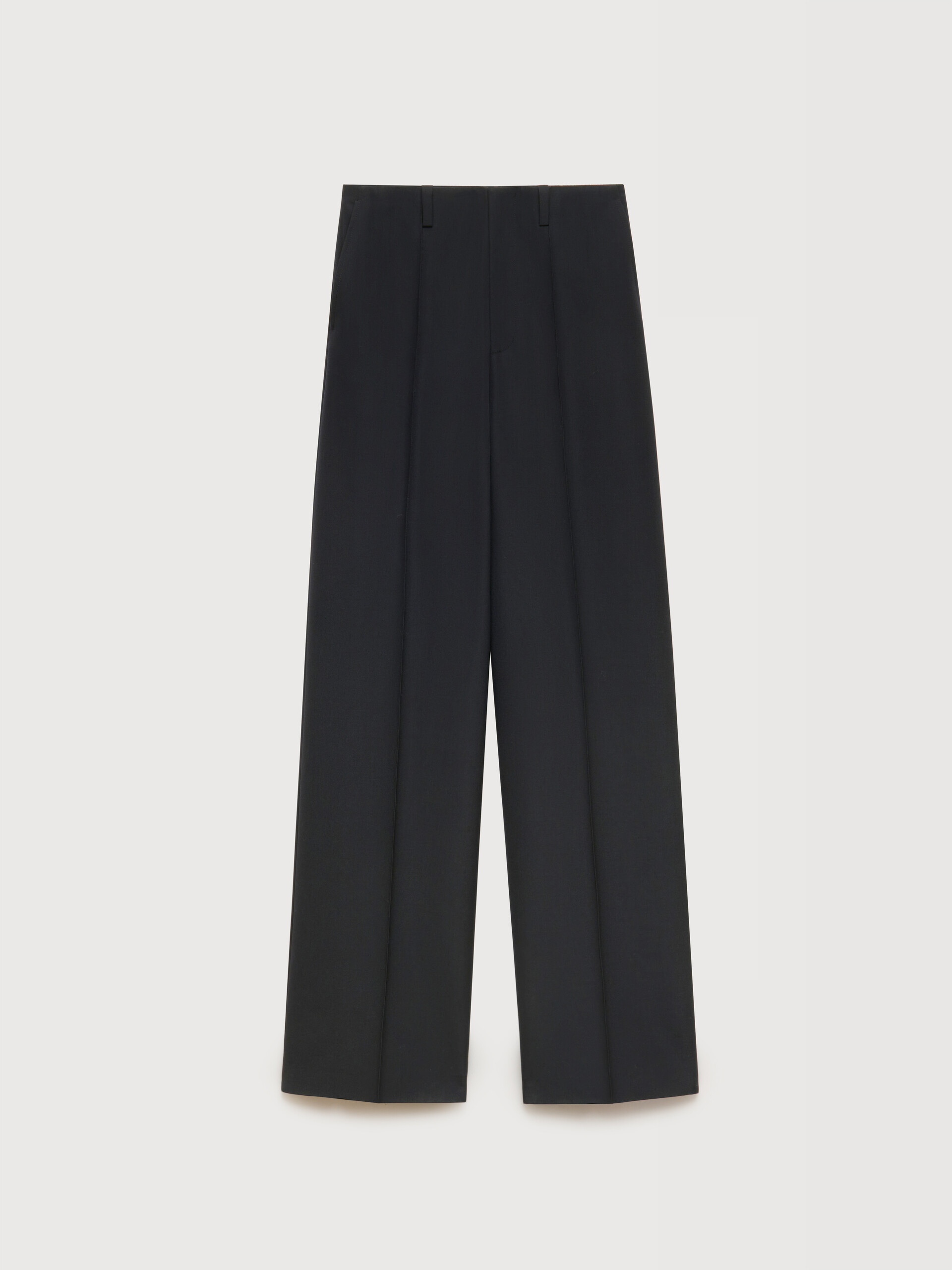 Black wool wide-leg trousers - Pants - Image 1