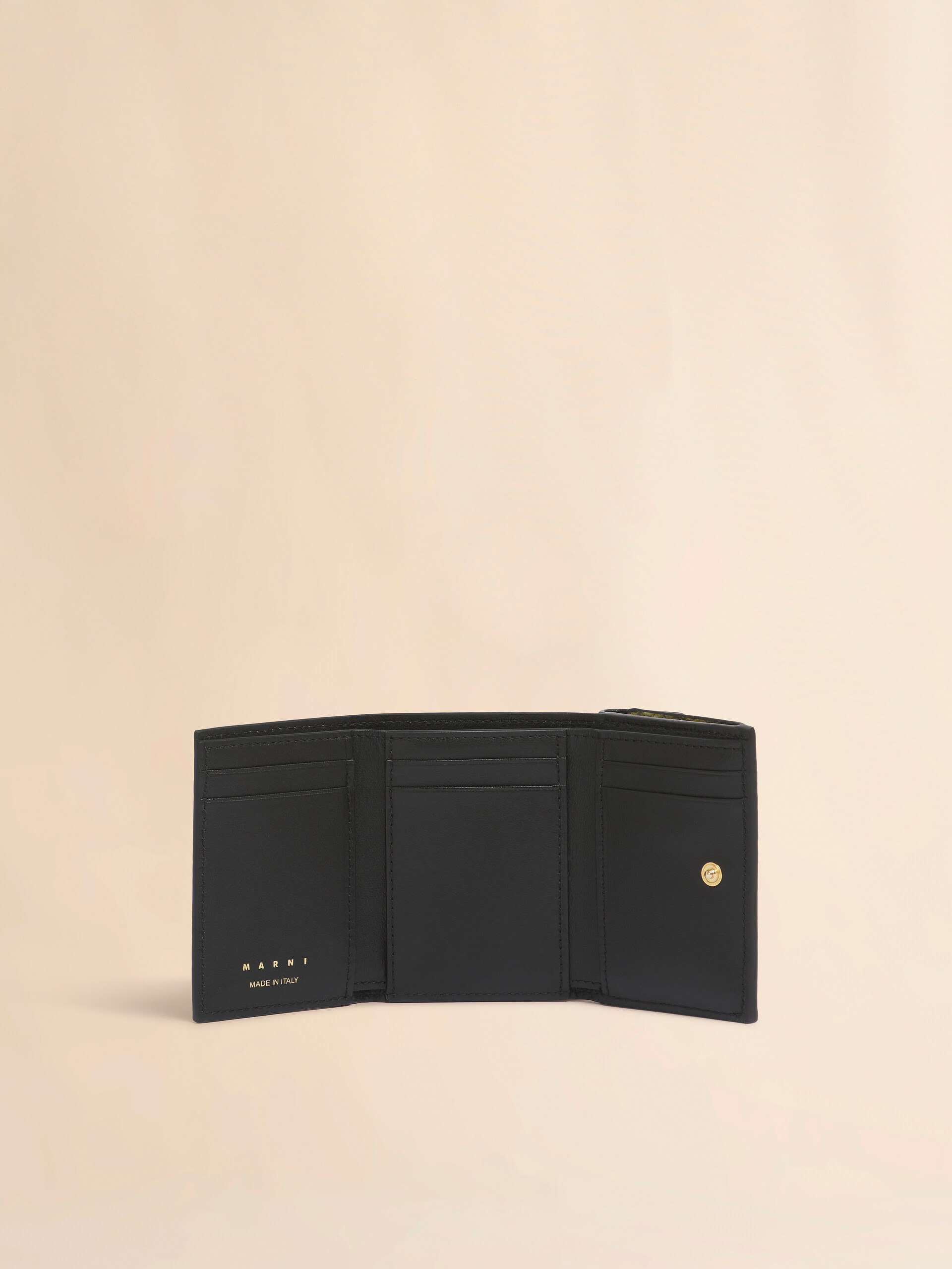 ブラック グレー ブラウン レザー製三つ折りウォレット - 財布 - Image 2