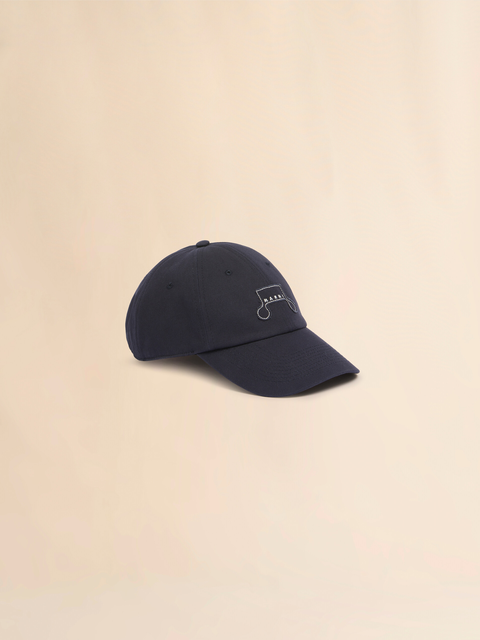 Deep blue organic gabardine baseball cap with Trunkaroo patch - Hats - Image 1