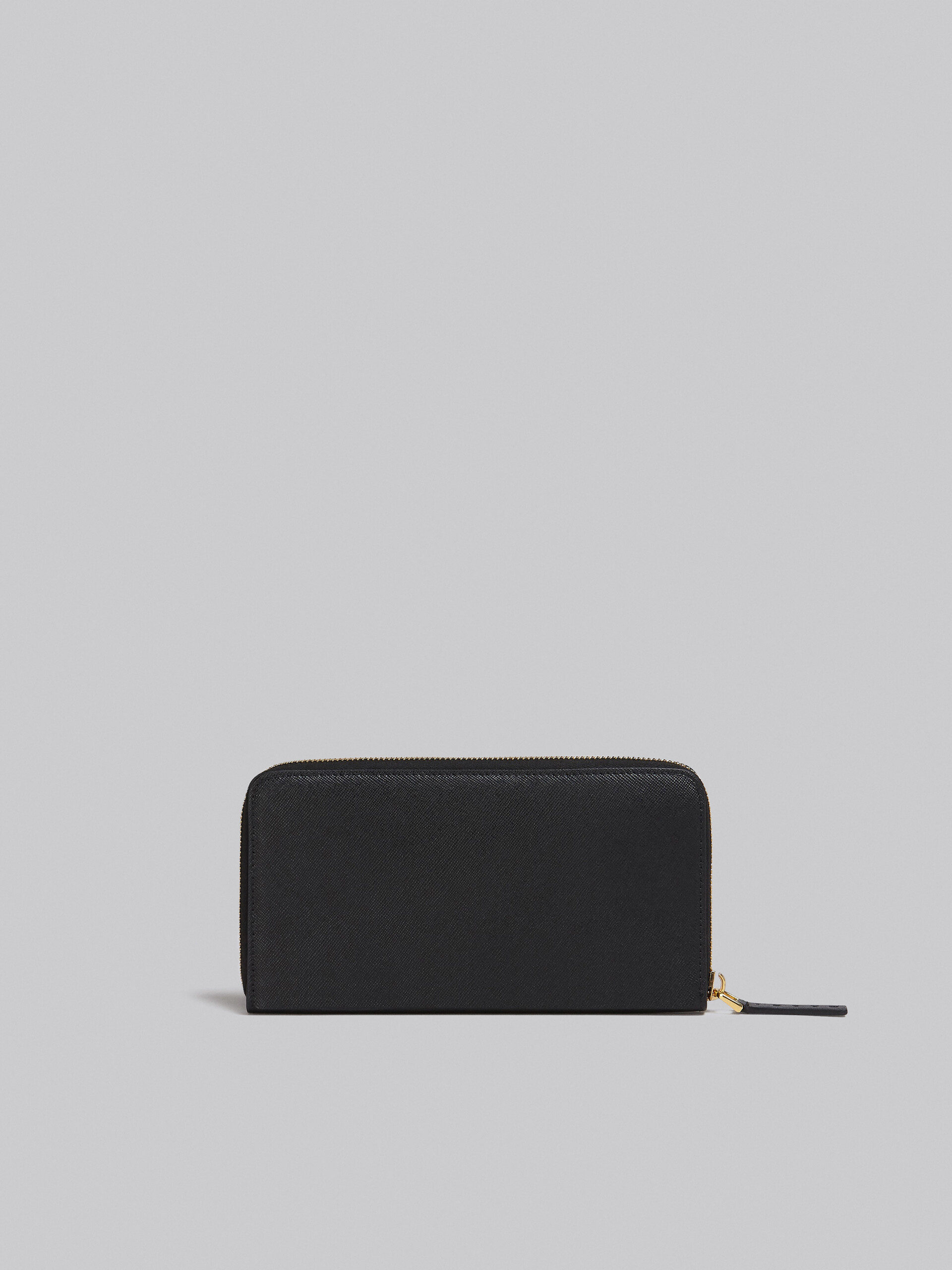 Black saffiano leather zip-around wallet - Wallets - Image 3