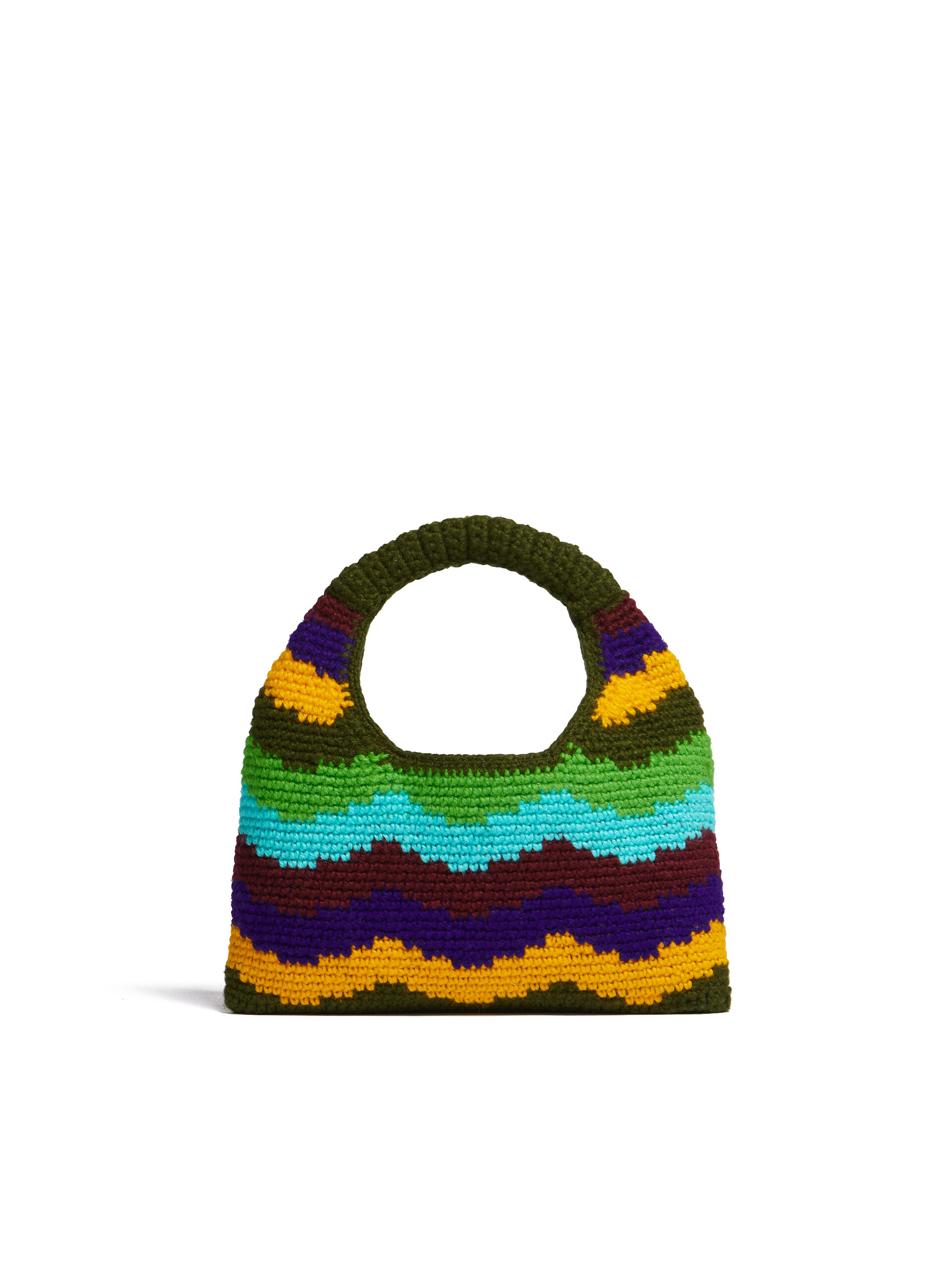 Mini green multicoloured MARNI MARKET WAVES tech wool bag - Shopping Bags - Image 3