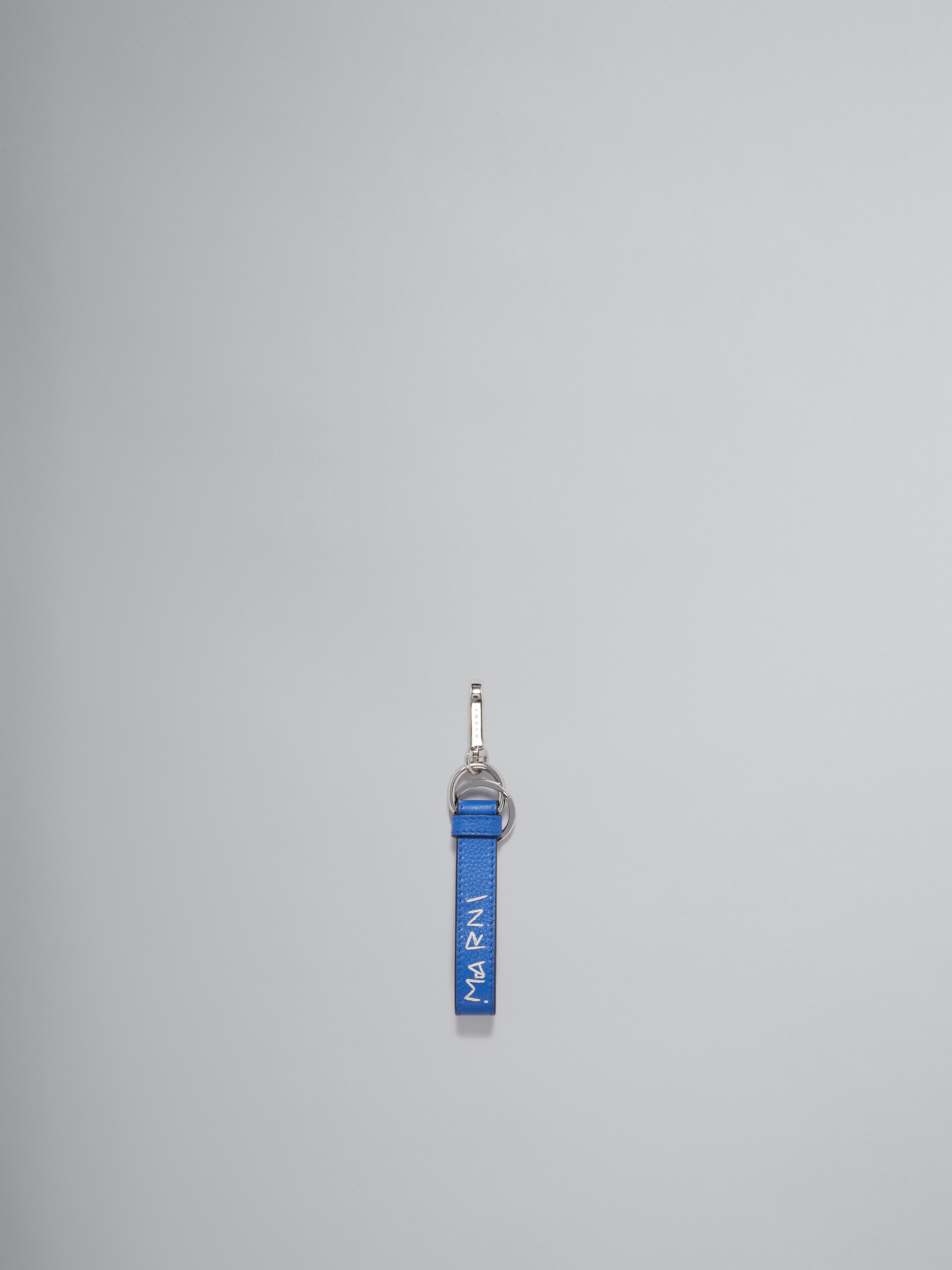 Portachiavi in pelle blu con impunture Marni - Portachiavi - Image 1