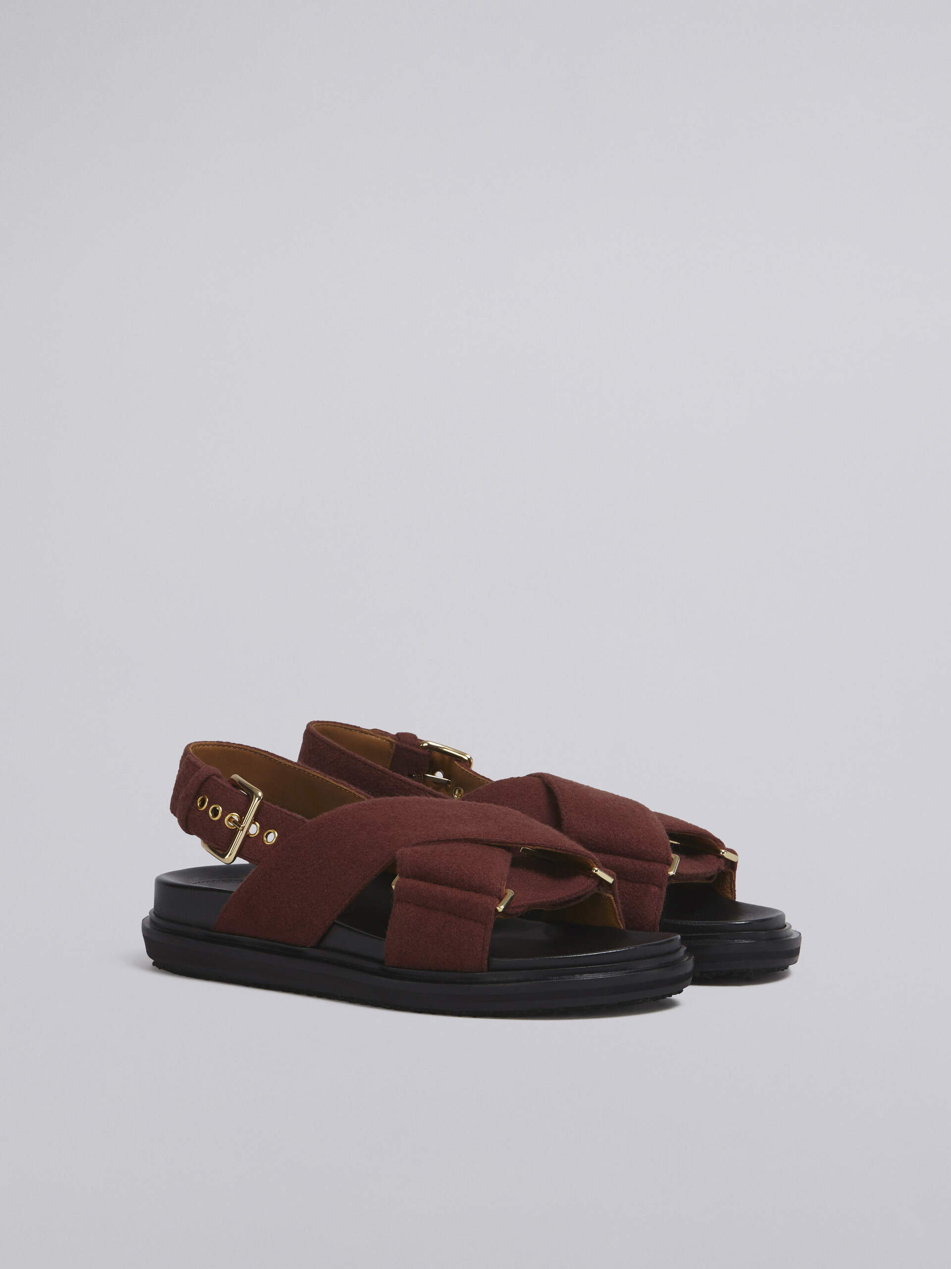 Brown Fussbett in wool felt - Sandals - Image 2