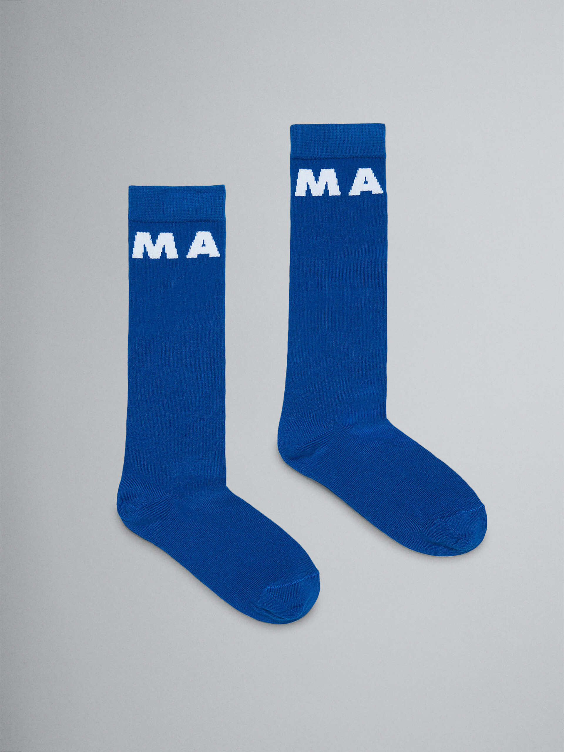 Blue long socks with logo - Socks - Image 1