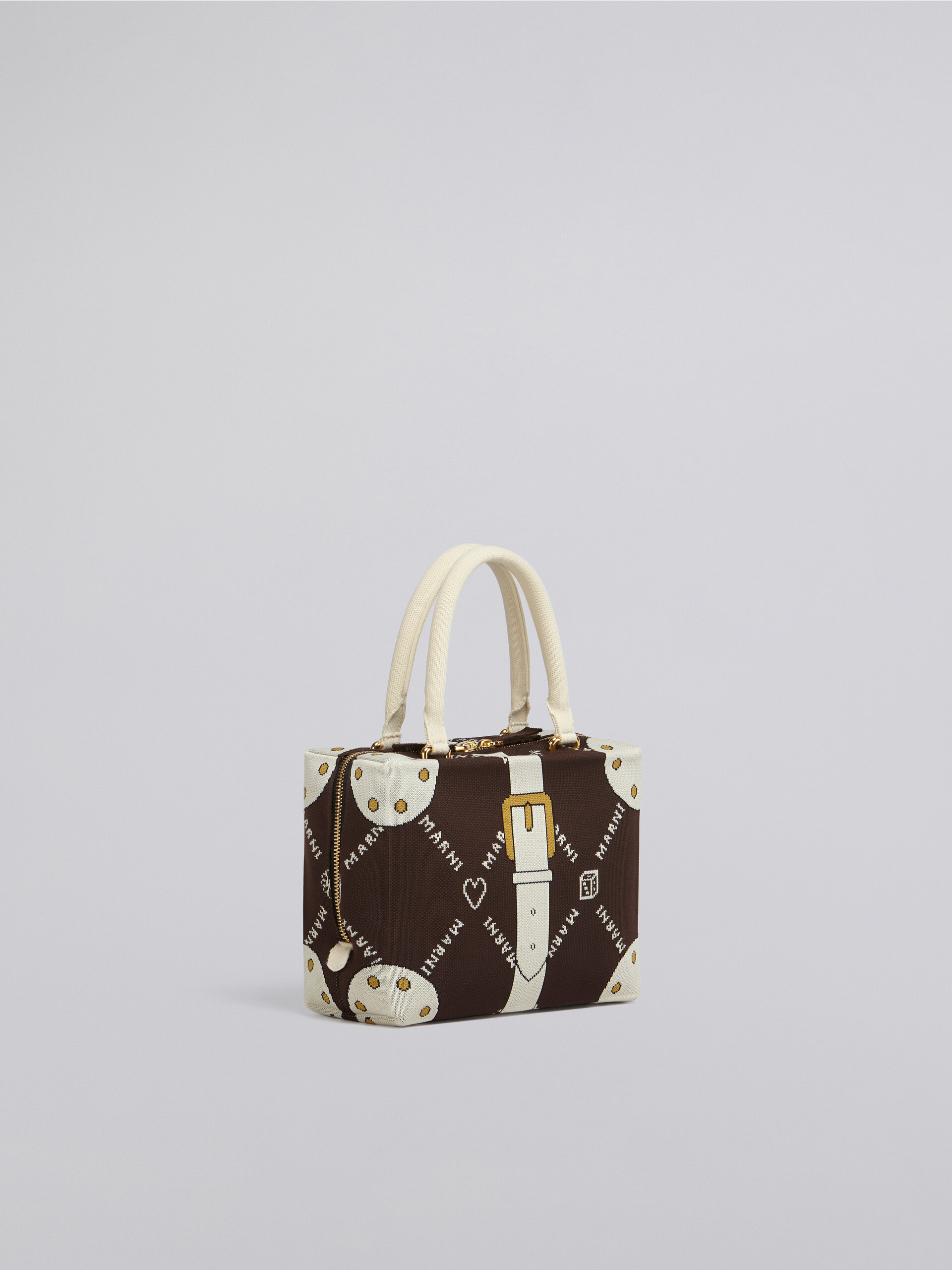 CUBIC bag in brown Marnigram trompe-l'œil jacquard - Handbag - Image 6