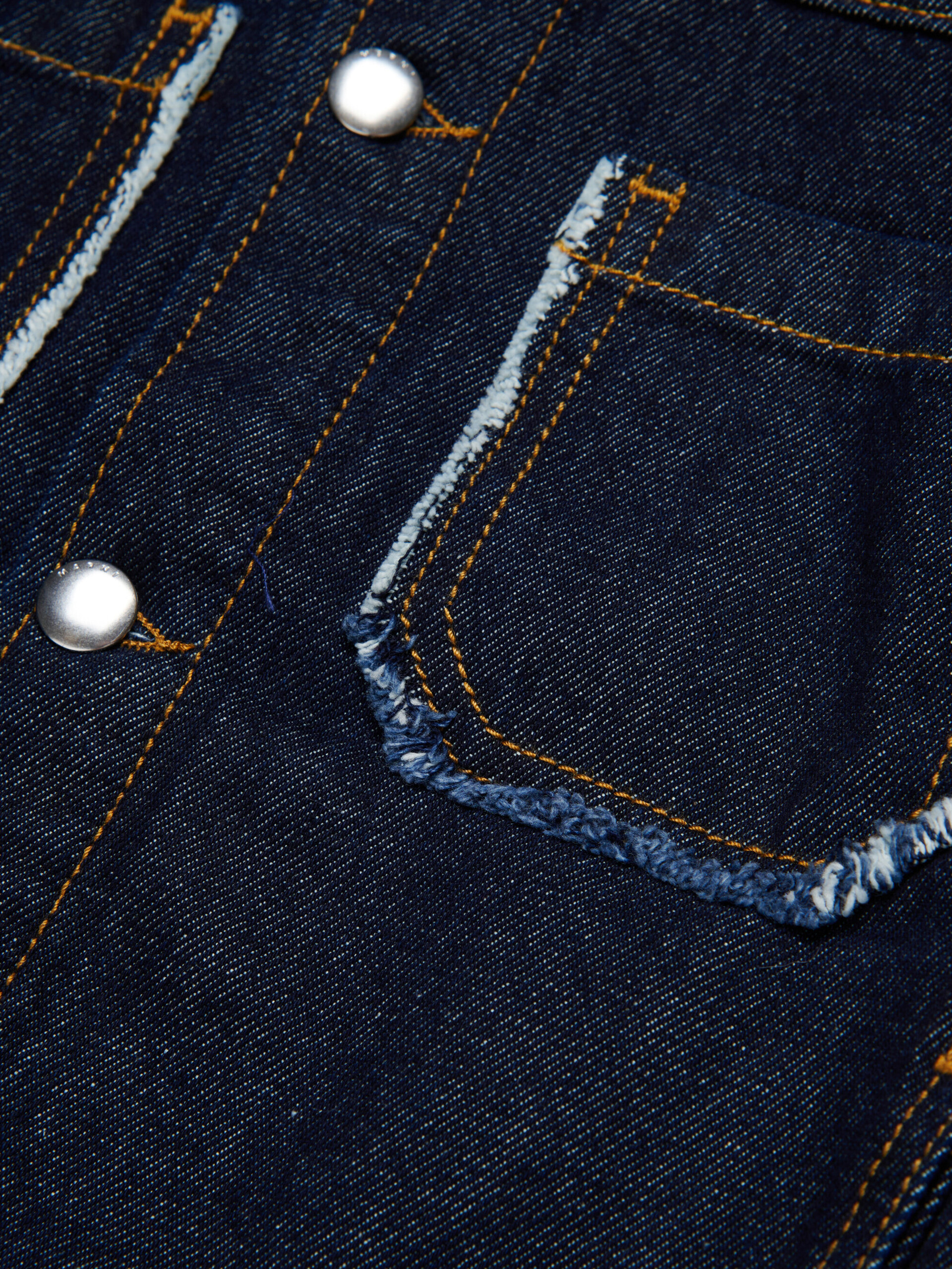 Dark denim jacket with frayed details - Jackets - Image 4