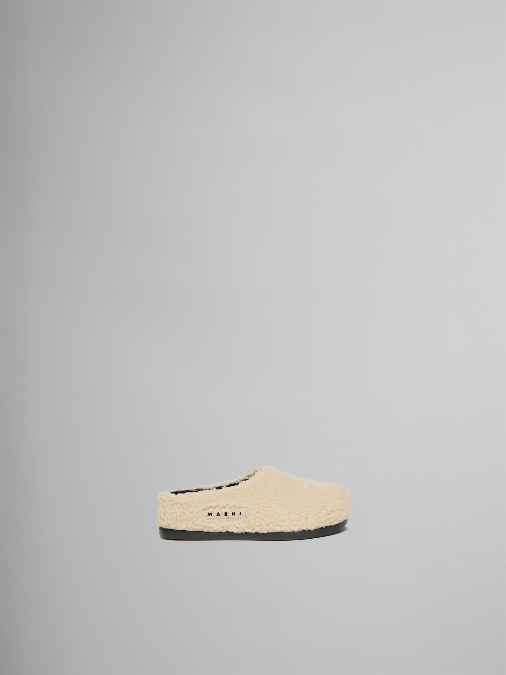Cream faux shearling fussbett sabot - Sandals - Image 1