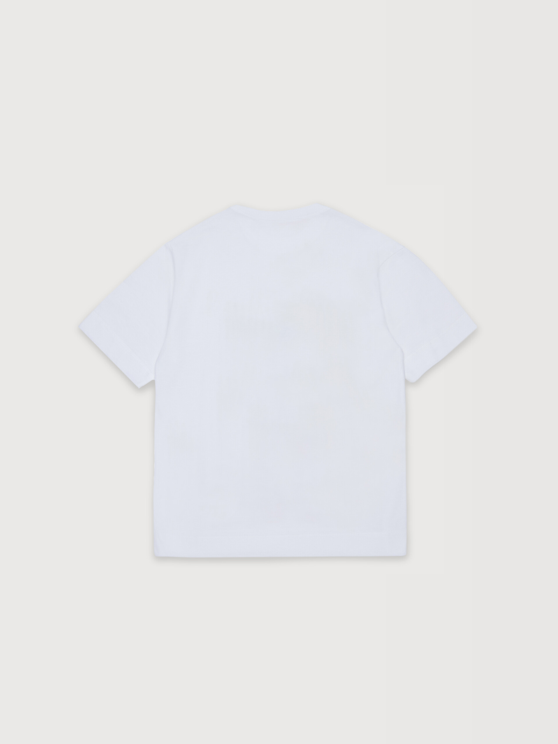 White cotton T-shirt with maxi skater print - T-shirts - Image 2