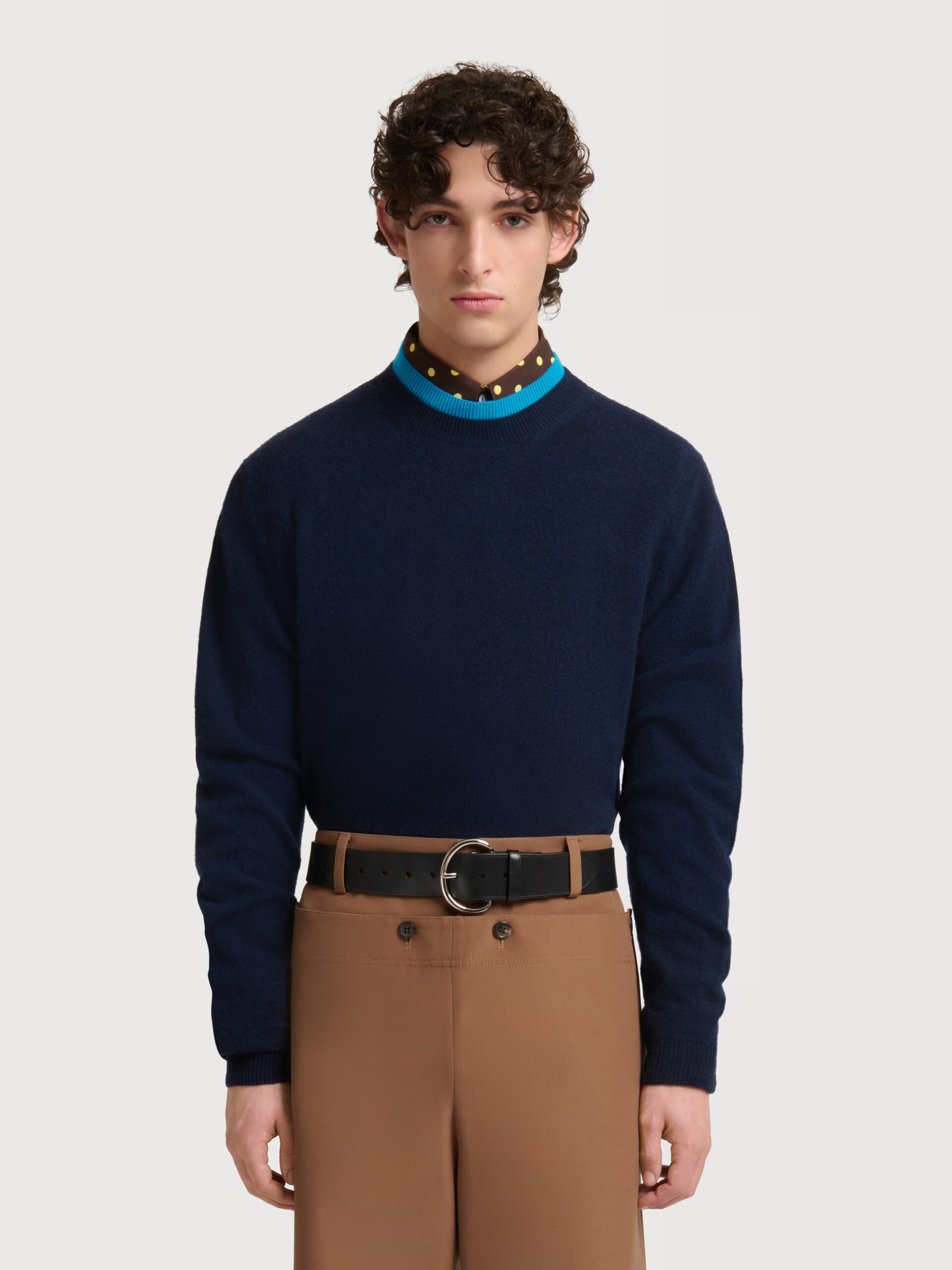 Yellow cashmere jumper with layered effect - Pullovers - Image 2