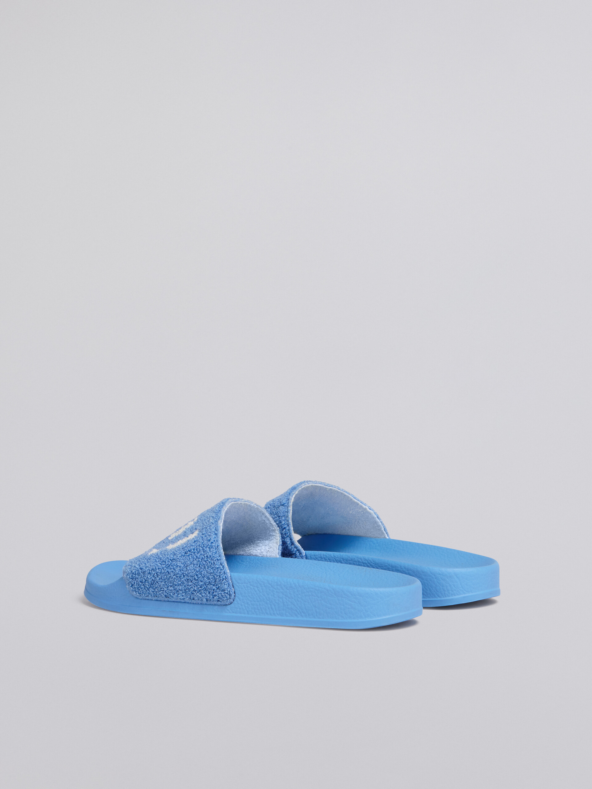 Rubber sandal with blue and white terry cloth upper - Sandals - Image 3