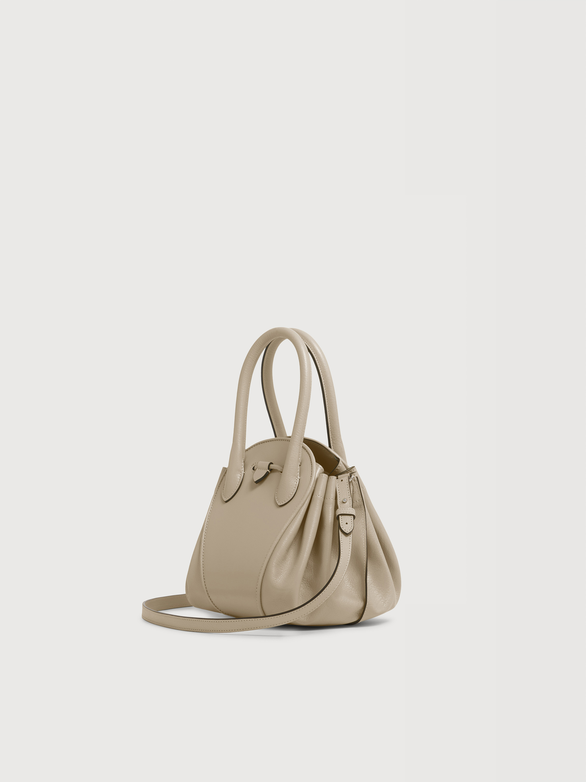 Black leather Tulipea small handbag - Shoulder Bags - Image 2
