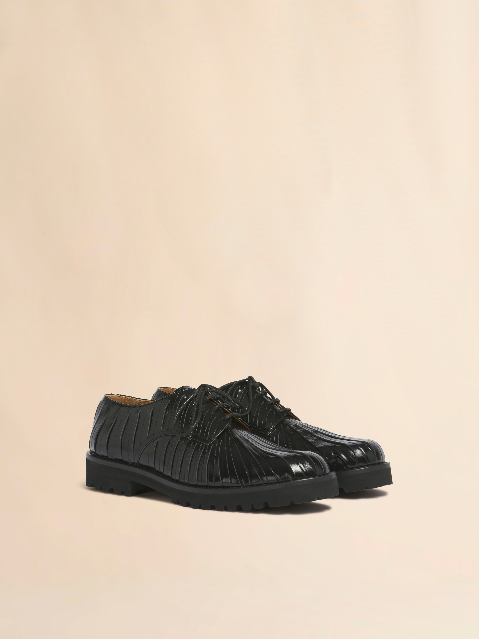 Black leather strip Derby shoe - Lace-ups - Image 2