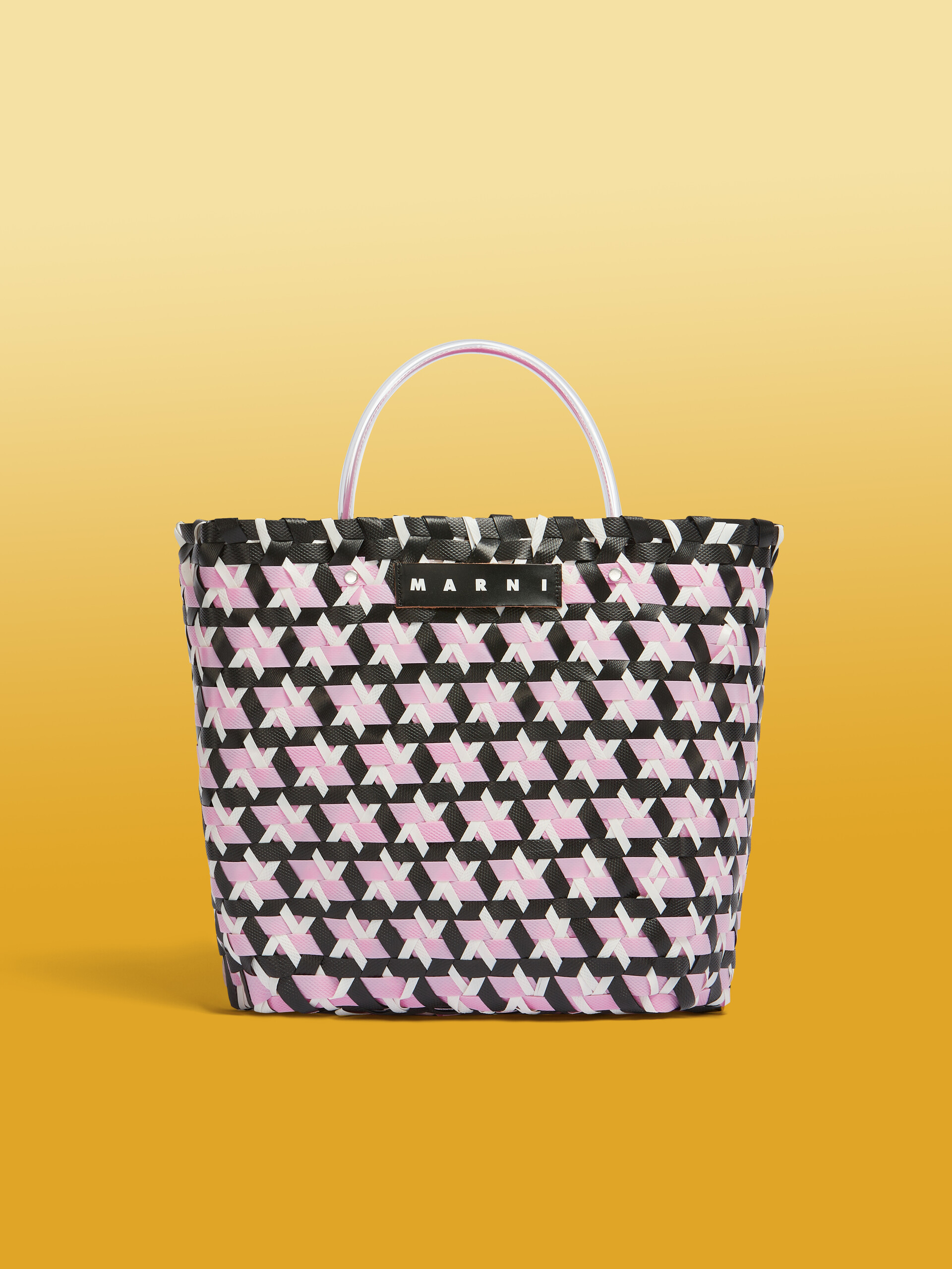 Dreifarbige, große MARNI MARKET Tote Bag in Schwarz | Marni 