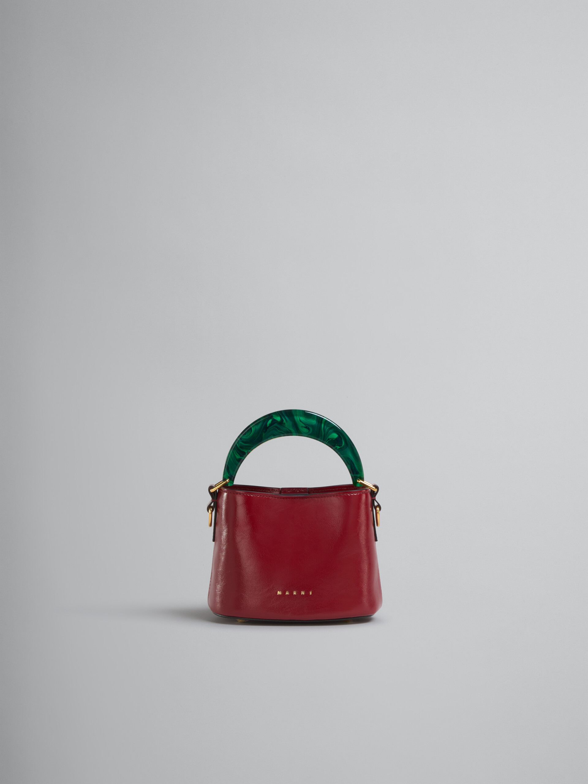 Venice Mini Bucket Bag in ruby red patent leather - Shoulder Bags - Image 1