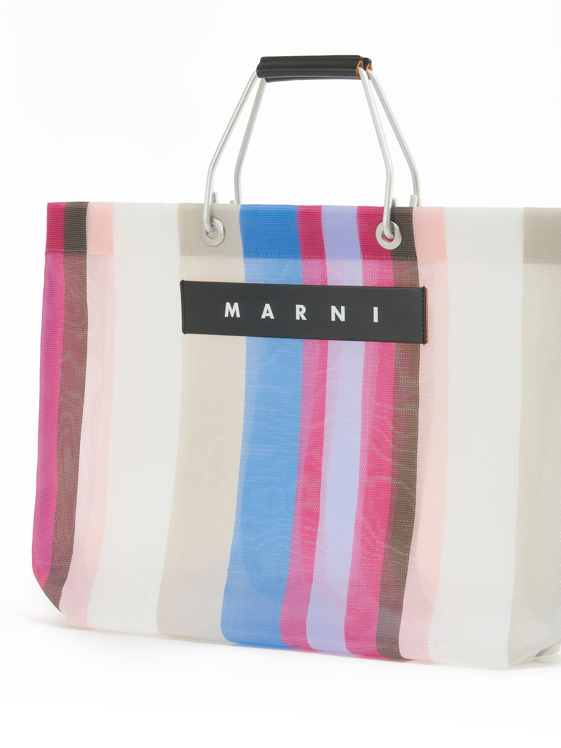 イリュージョンブルー MARNI MARKET STRIPE BAG - Shopping Bags - Image 4