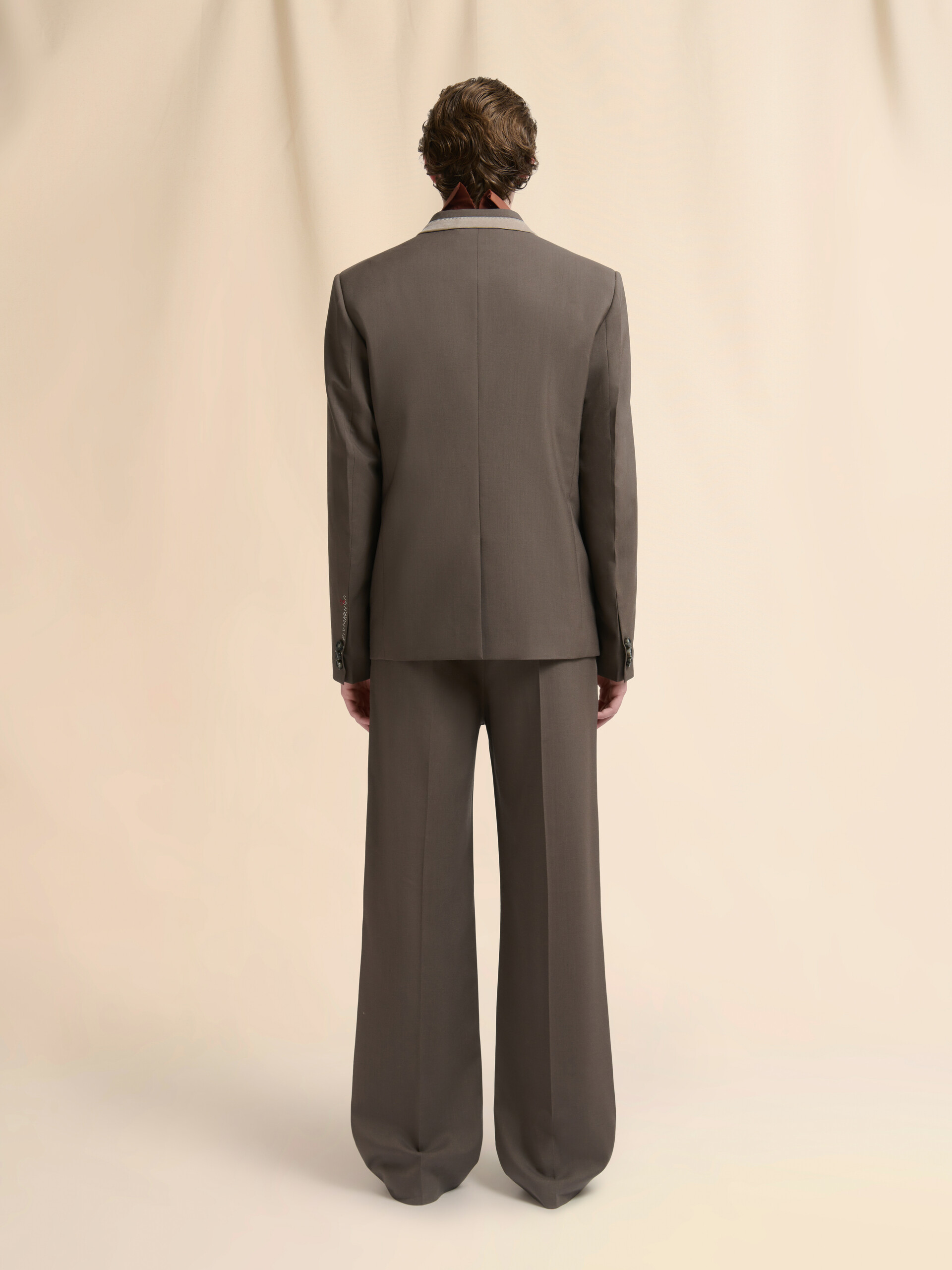 Grey double-breasted wool blazer with Marni Mending - Jackets - Image 3