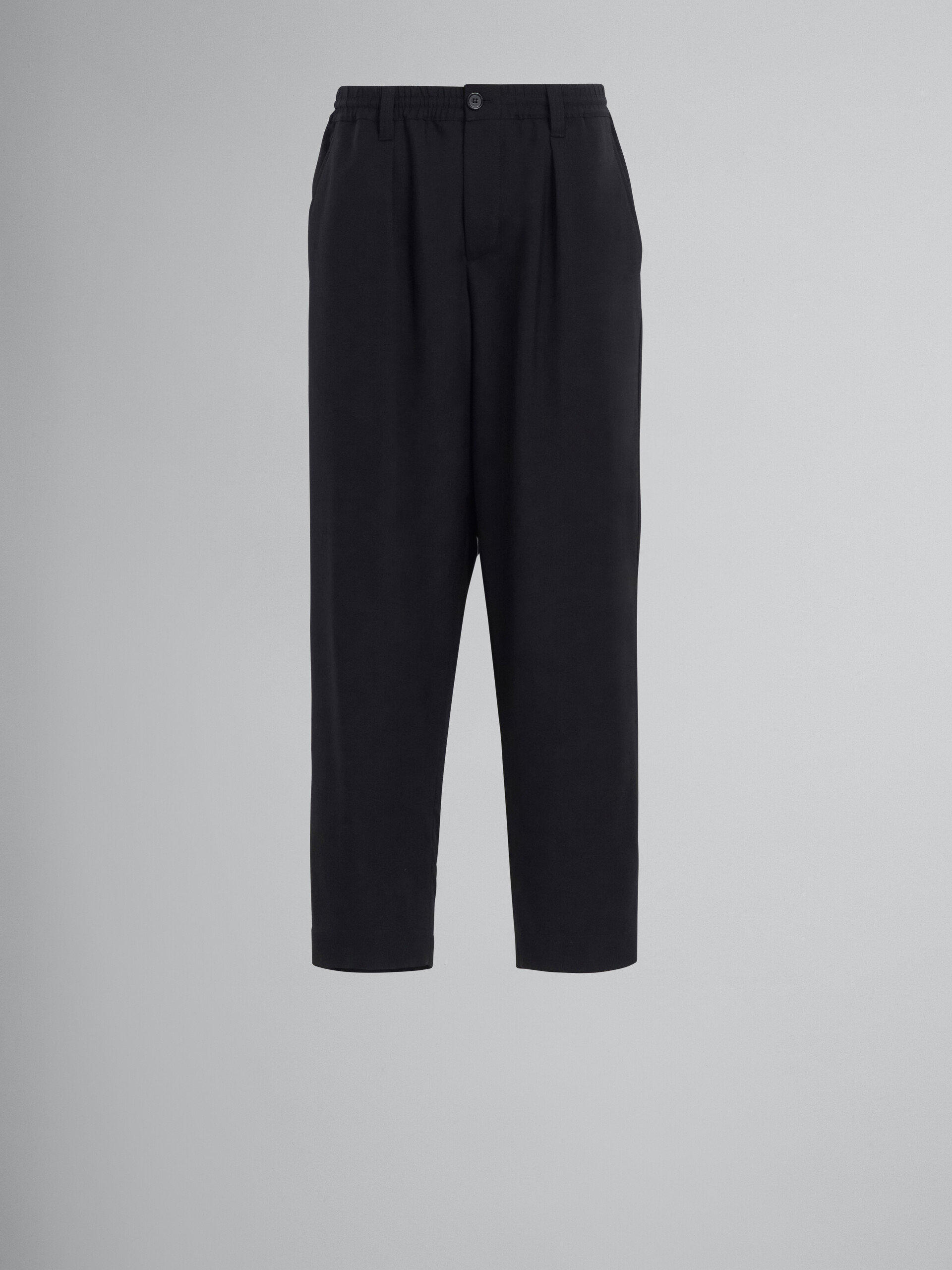 Blue cropped trousers in tropical wool - Pants - Image 1
