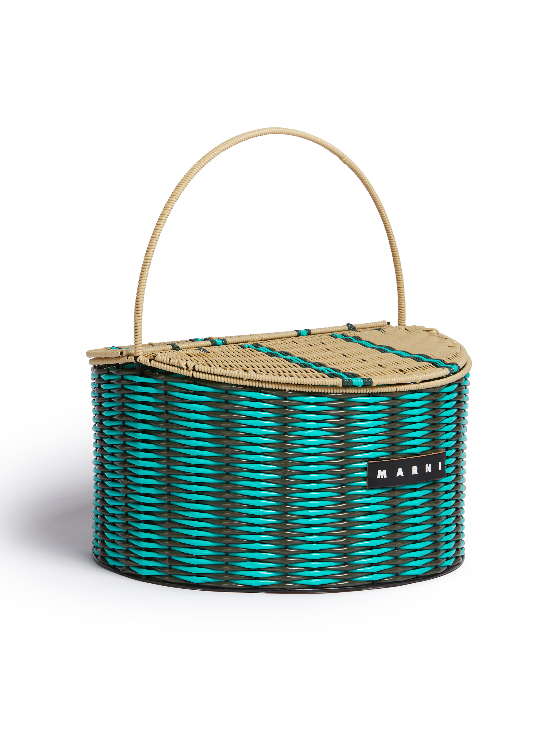 Green MARNI MARKET woven cable picnic basket - Accessories - Image 2