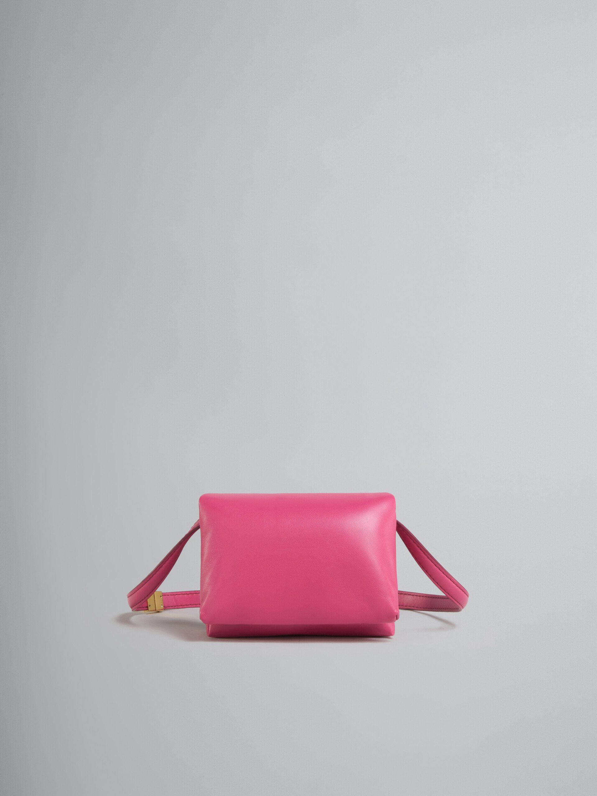 Pink leather mini Prisma pouch - Pochette - Image 1