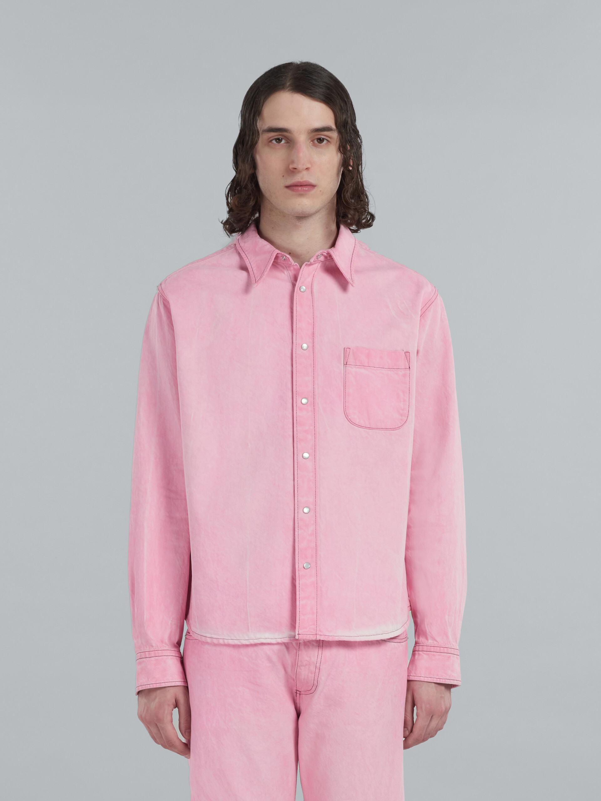 Pink cotton drill shirt - Shirts - Image 2