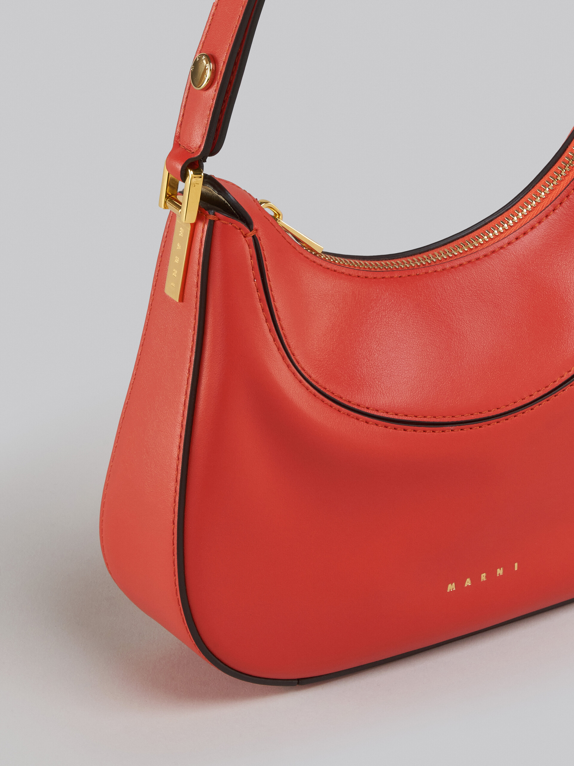 Milano Mini Bag in orange leather - Handbag - Image 5