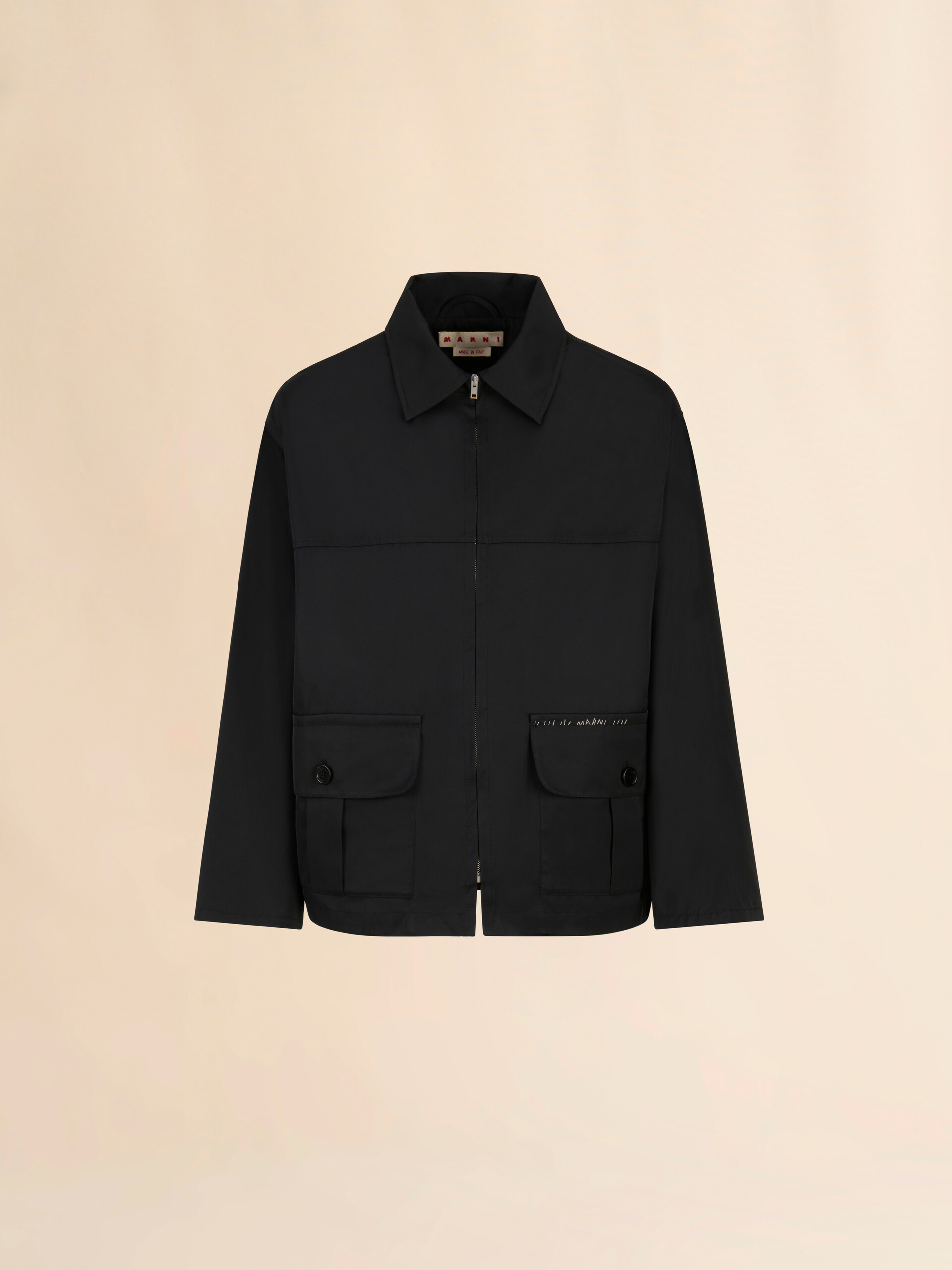 Black water-repellent taffeta jacket - Jackets - Image 1