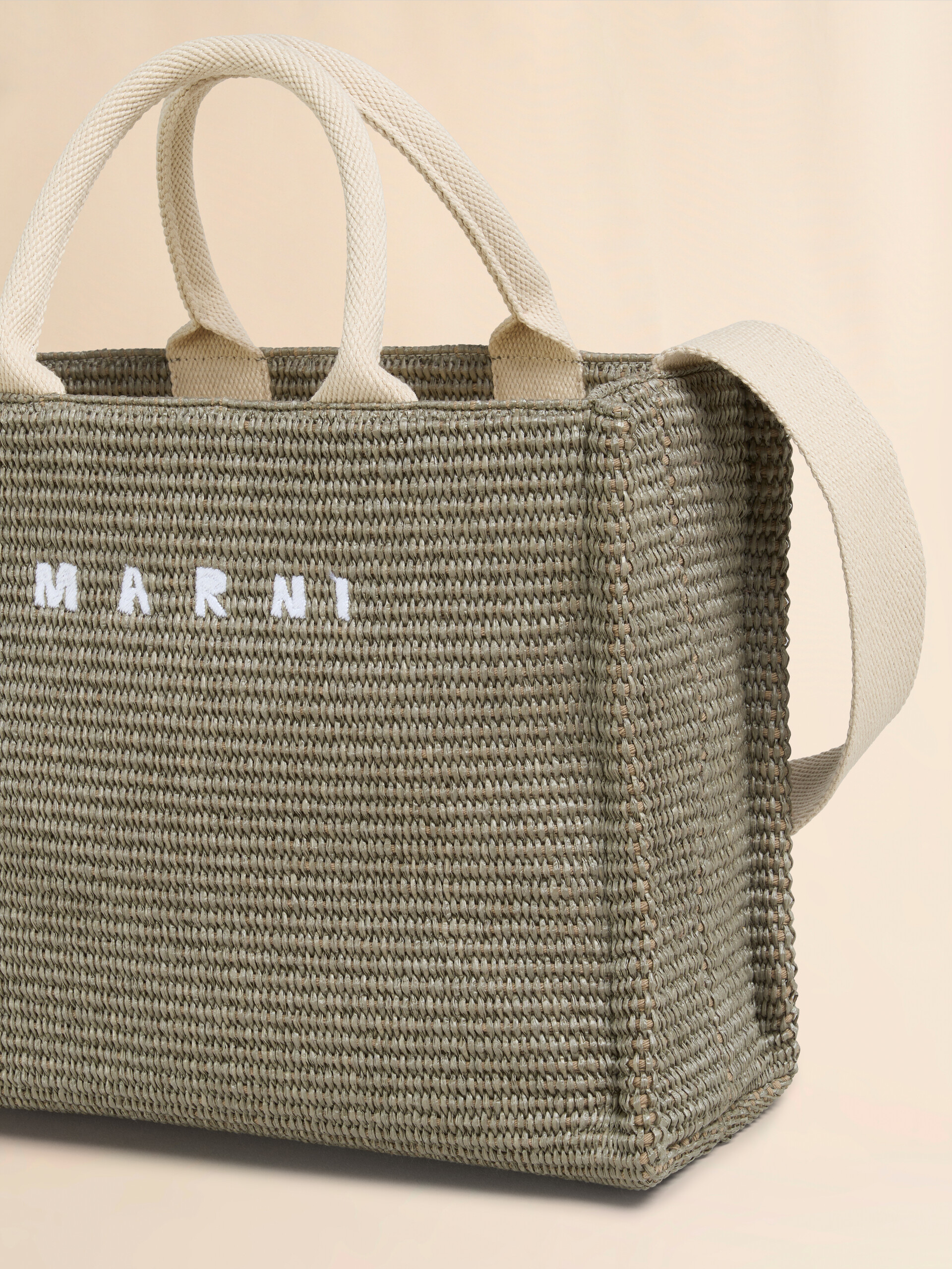 Pink raffia-effect Small Tote Bag - Shopping Bags - Image 4
