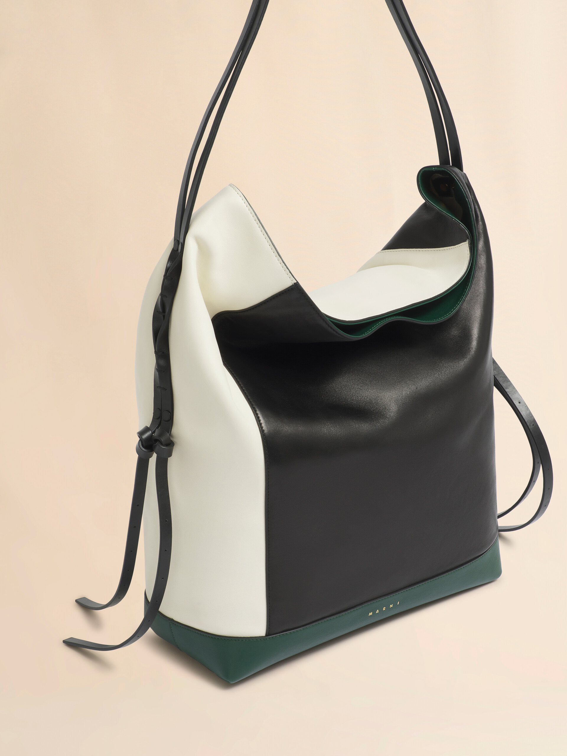 White black and green leather Pod 2.0 large hobo bag - Shoulder Bags - Image 5