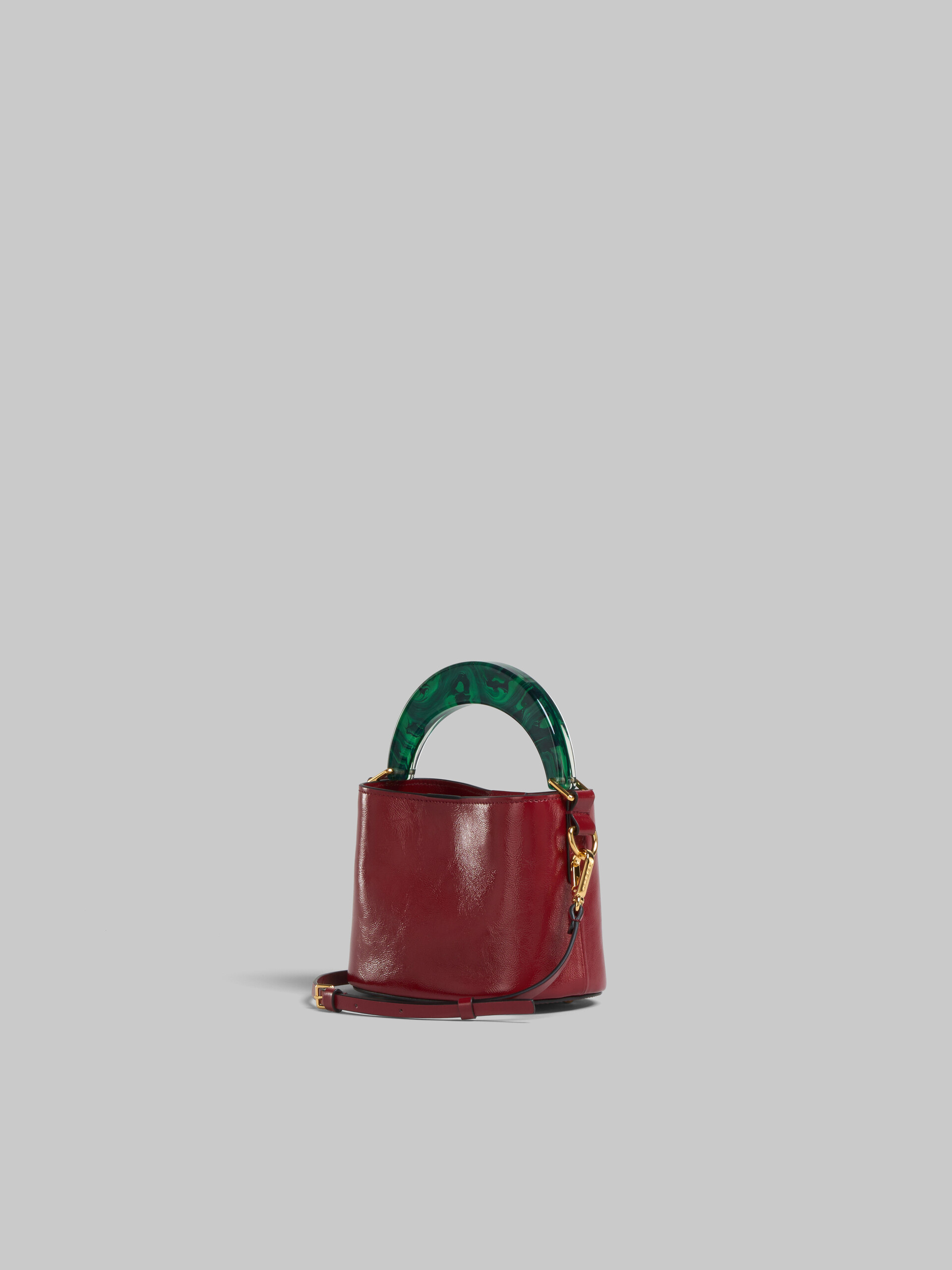 Venice Mini Bucket Bag in ruby red patent leather - Shoulder Bag - Image 2