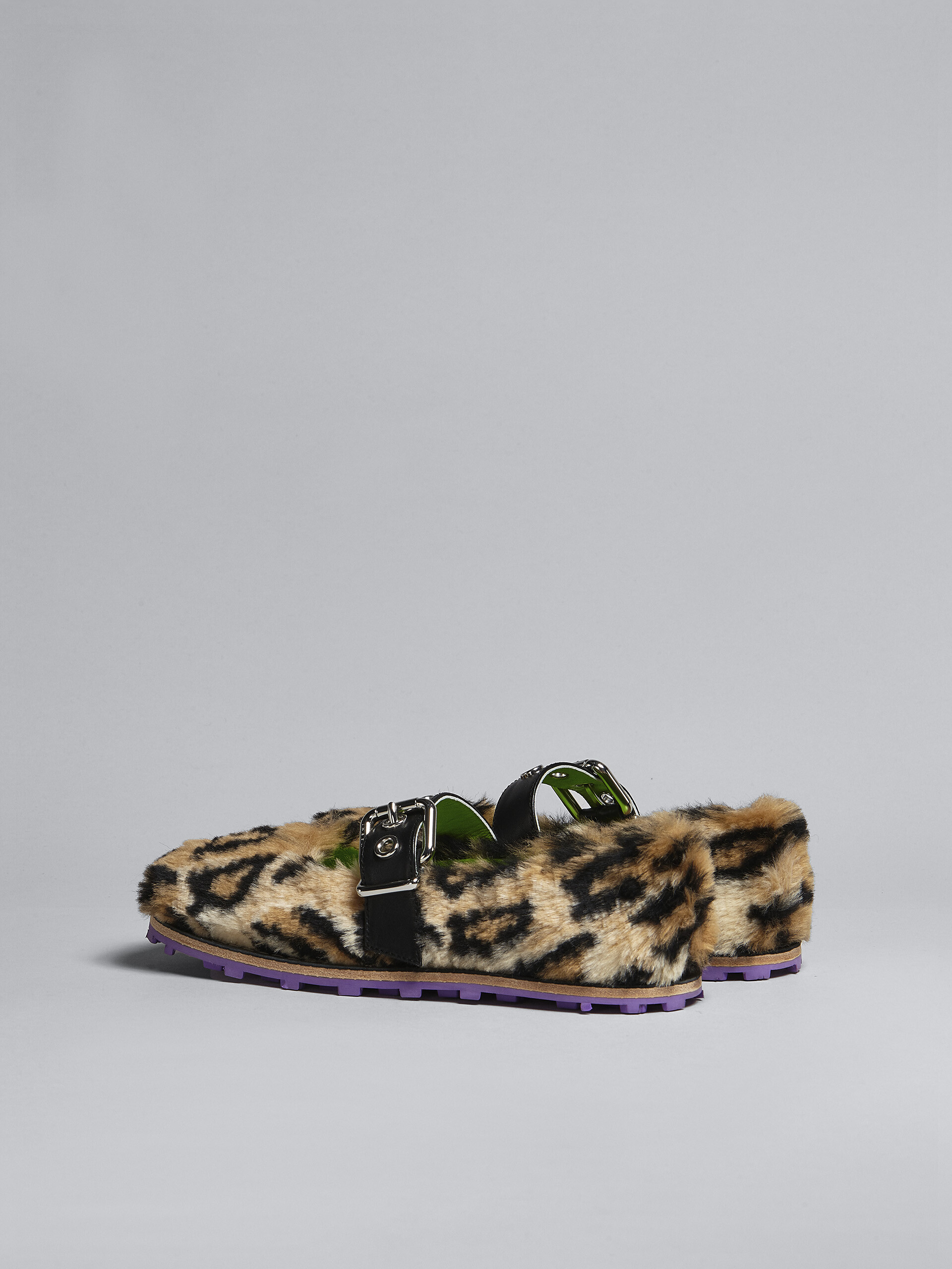 Leopard print faux fur Mary Jane flat - Sneakers - Image 3
