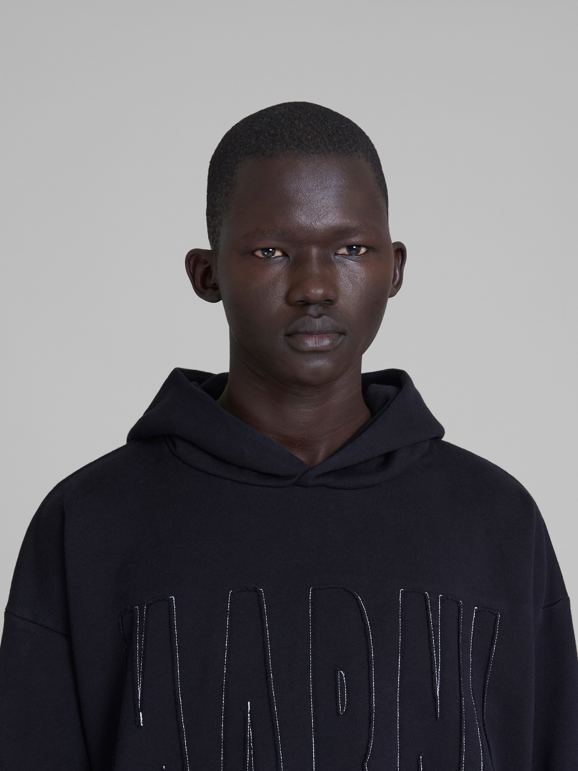 Black cotton sweatshirt with Marni logo - Sweaters - Image 4