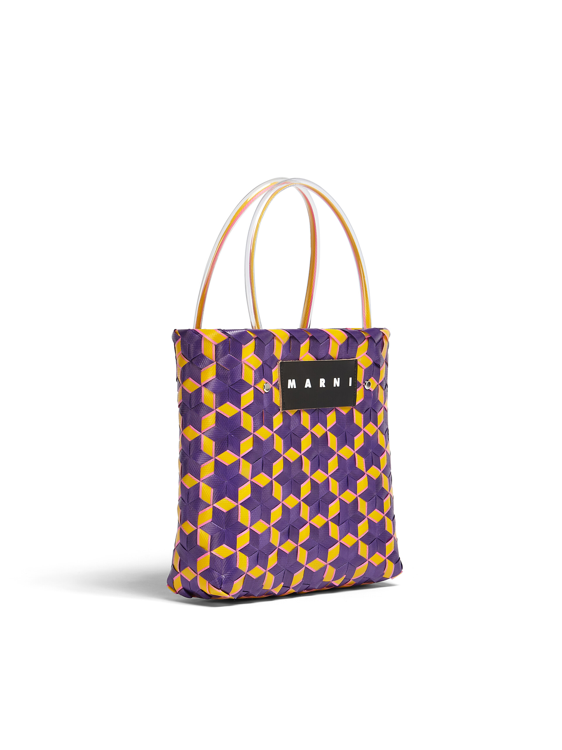 MARNI MARKET bag in purple star woven material - Bags - Image 2