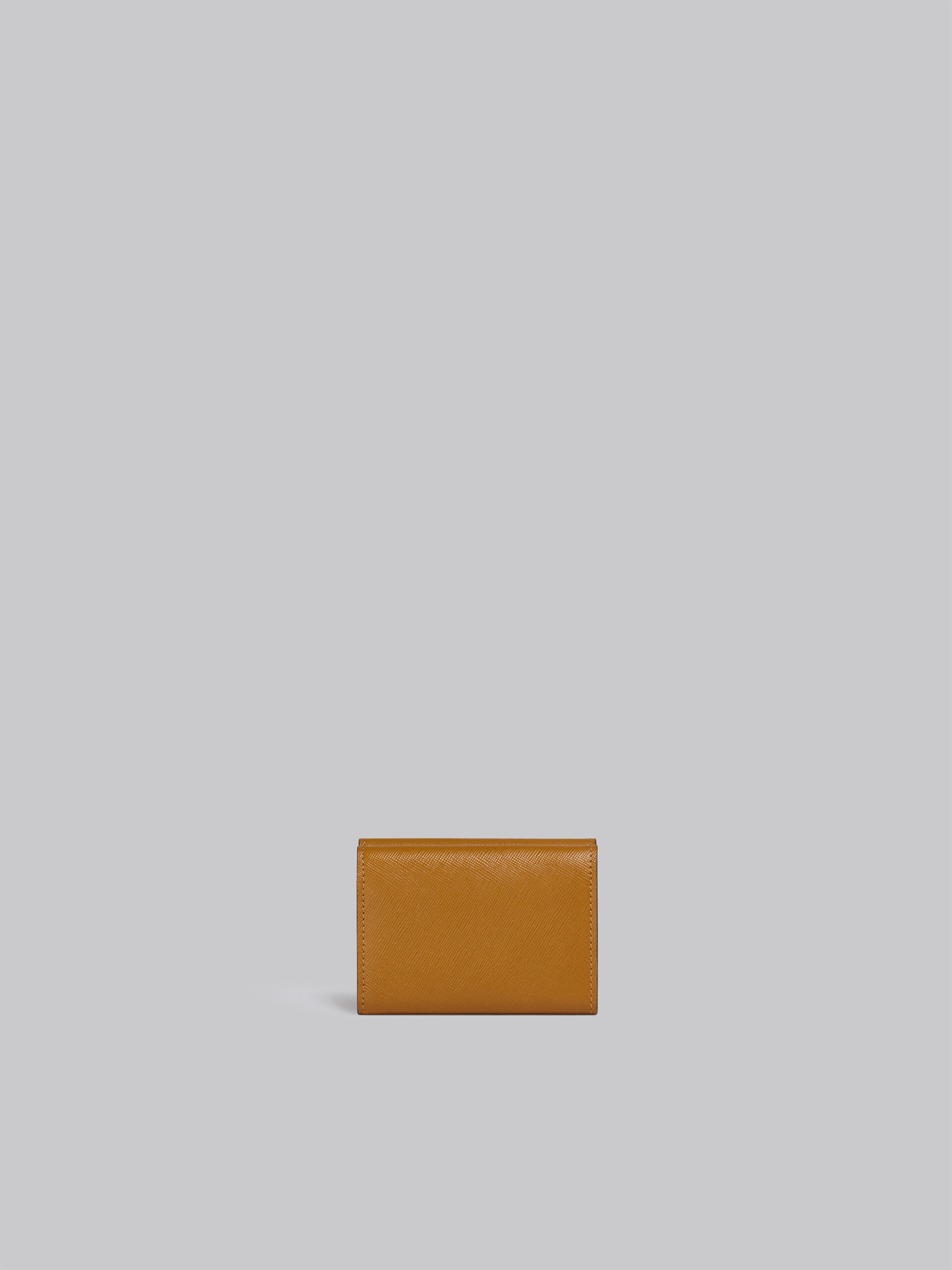 Portafoglio tri-fold in saffiano marrone lilla e nero - Portafogli - Image 3