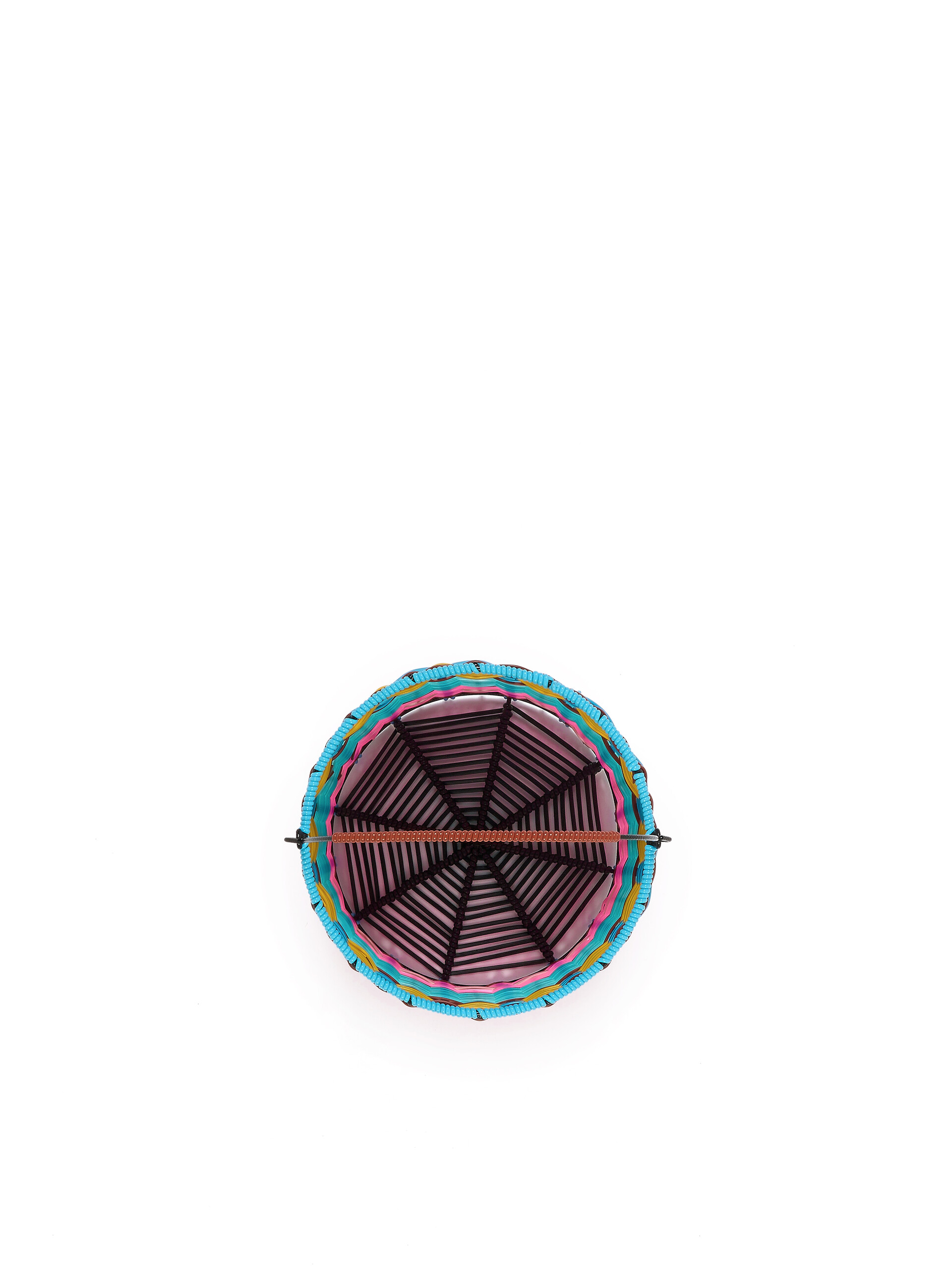 Cestino MARNI MARKET in ferro e intrecciato azzurro e rosa - Accessori - Image 4