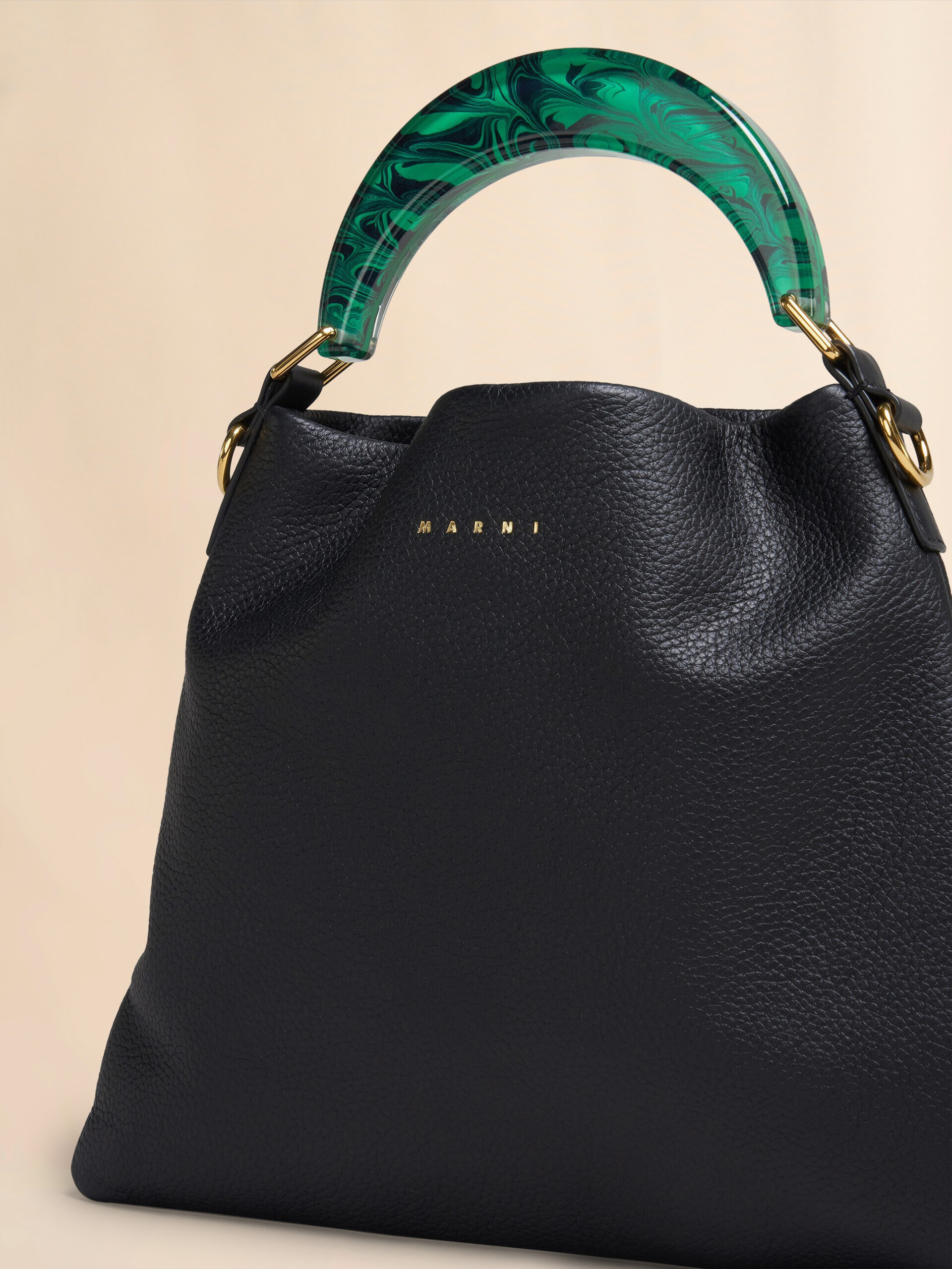 Venice Small Bag in black leather - Shoulder Bags - Image 4