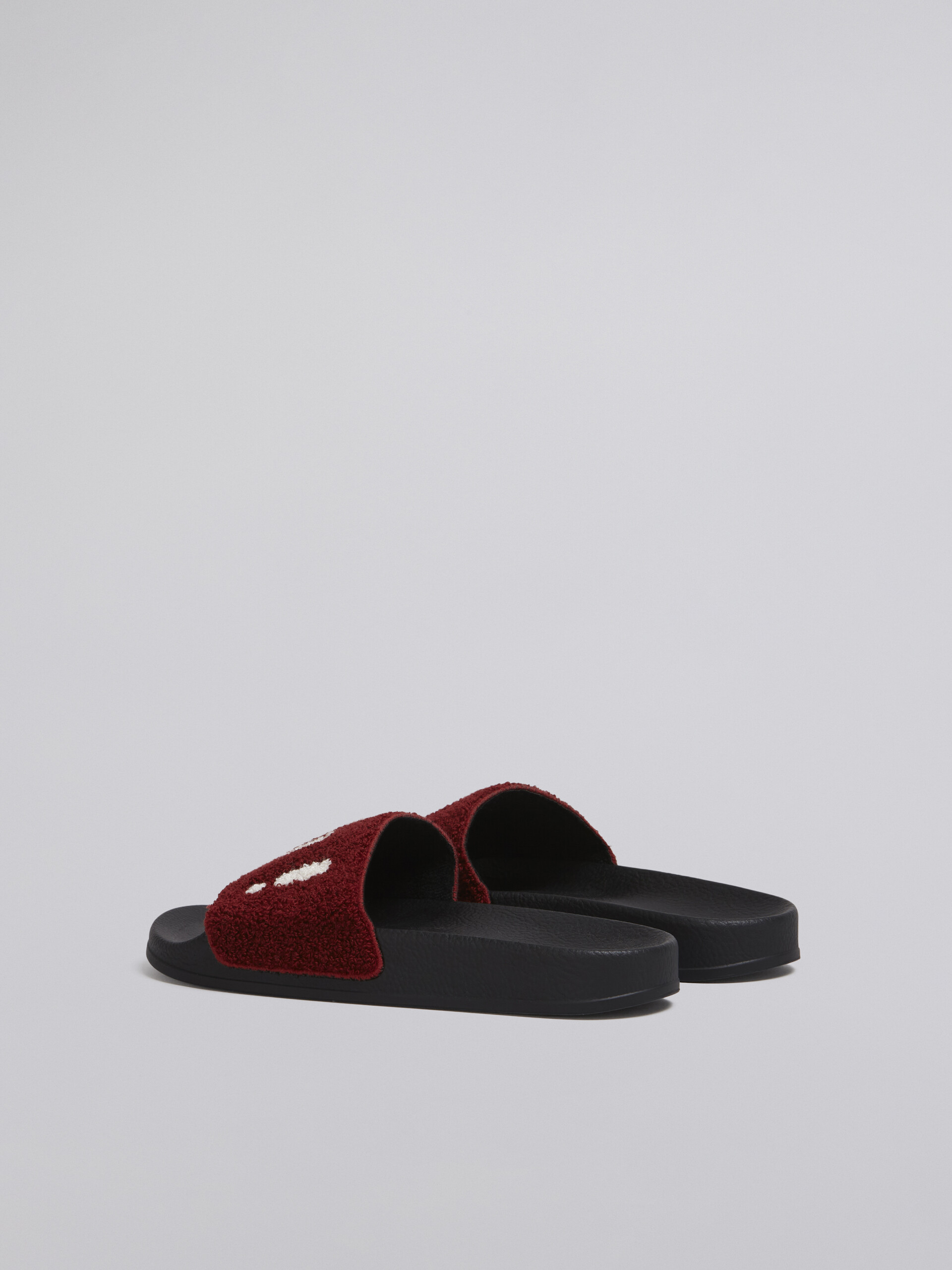 Sandalo in gomma con fascia in spugna bianco e rosso - Sandali - Image 3