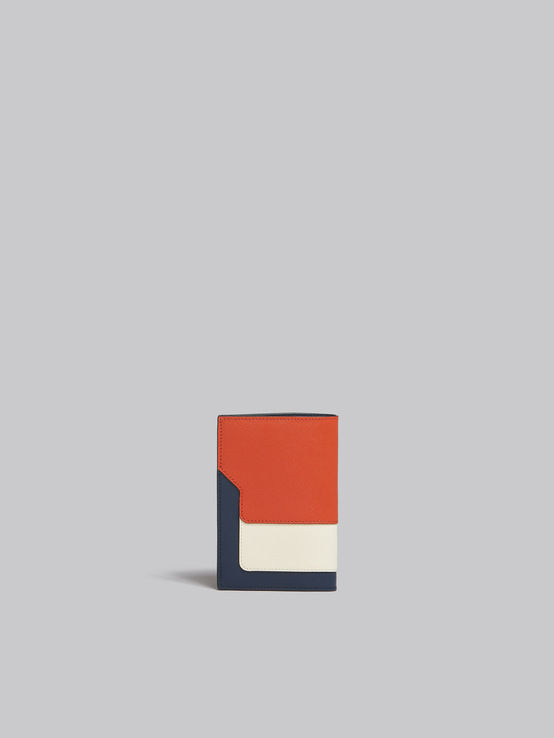 オレンジ クリーム ディープブルー サフィアーノレザー製 パスポート ホルダー - 財布 - Image 3