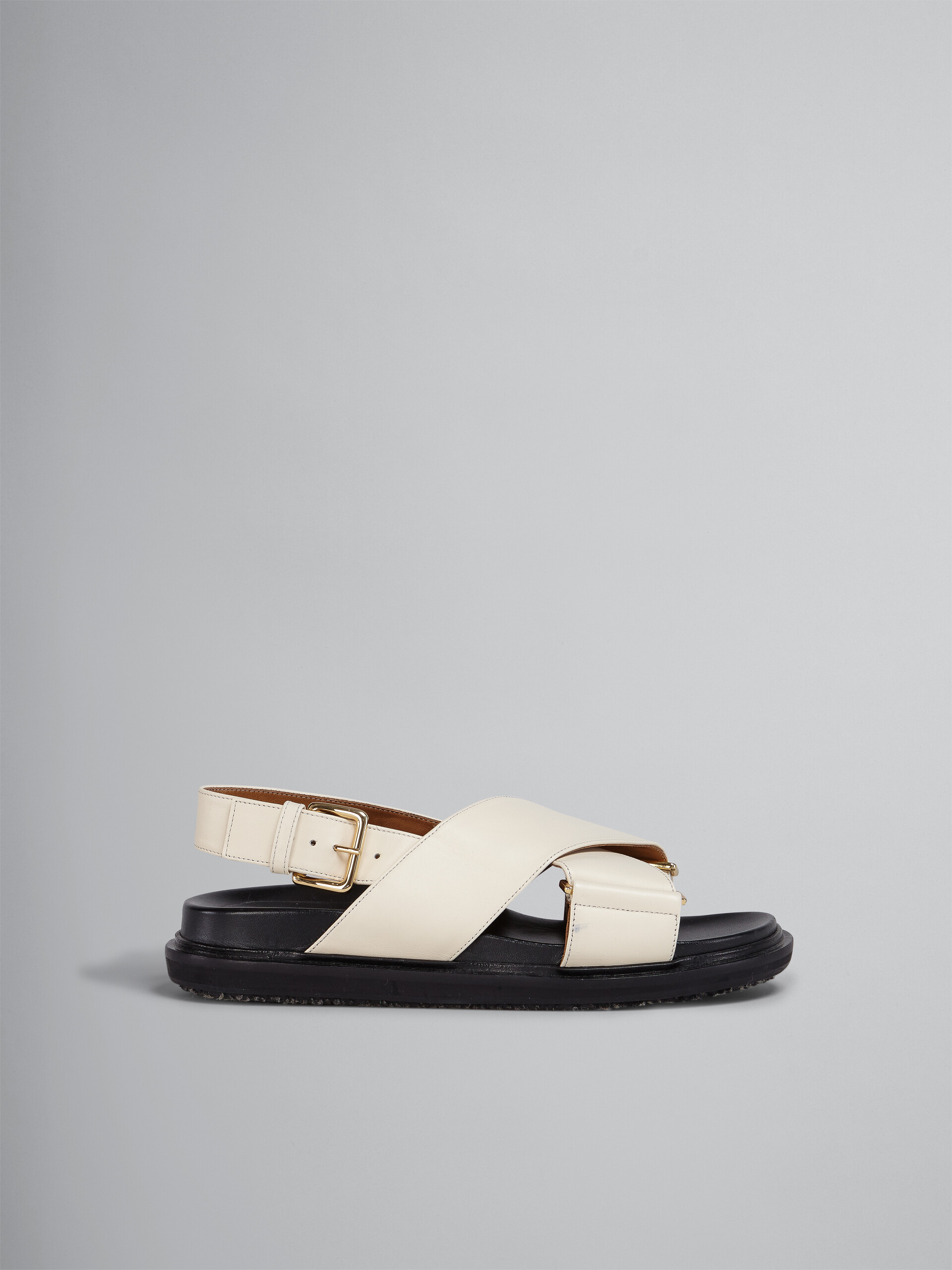White smooth calf leather fussbett - Sandals - Image 1