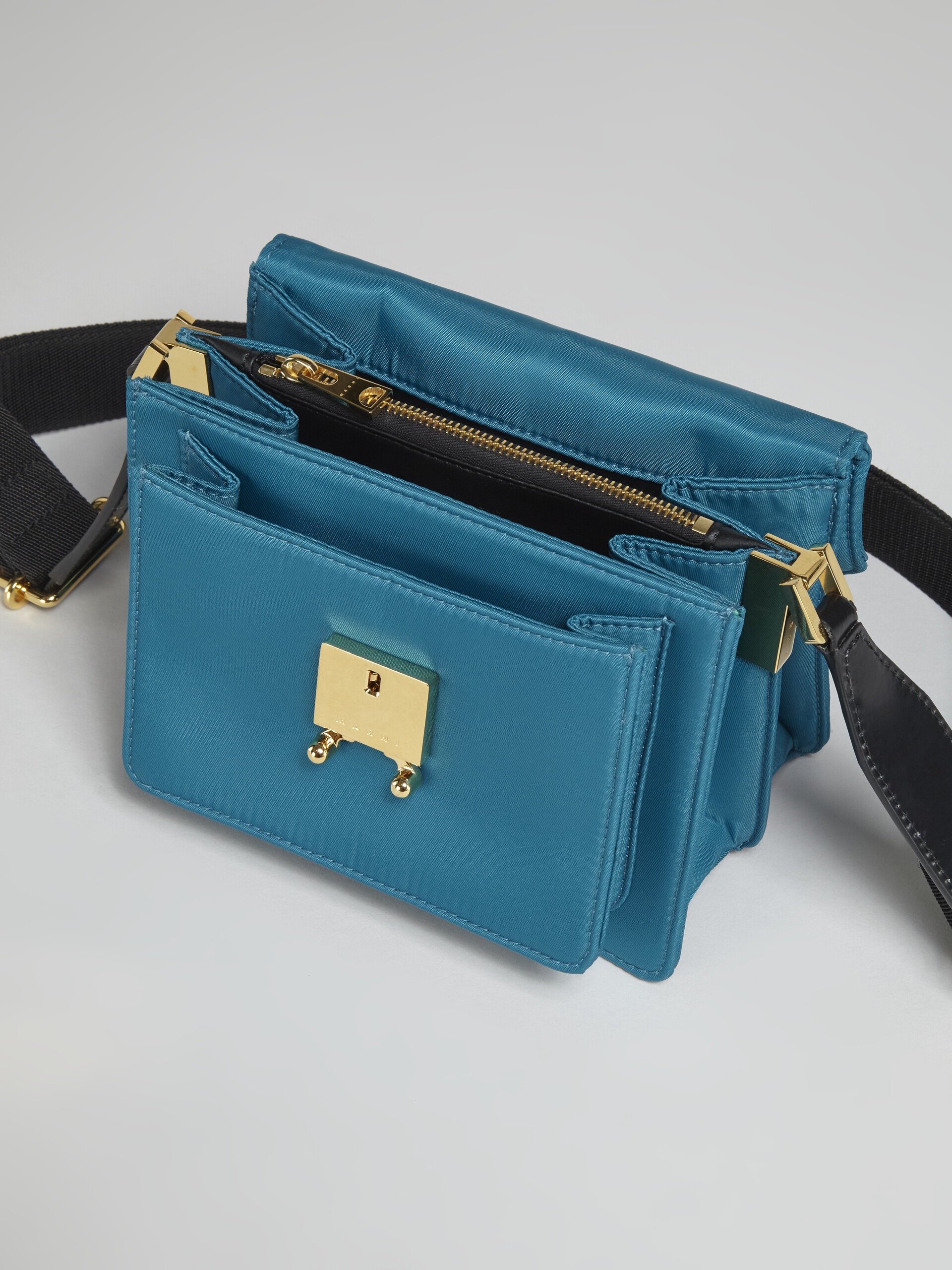 TRUNK LIGHT medium bag in blue nylon - Shoulder Bags - Image 5