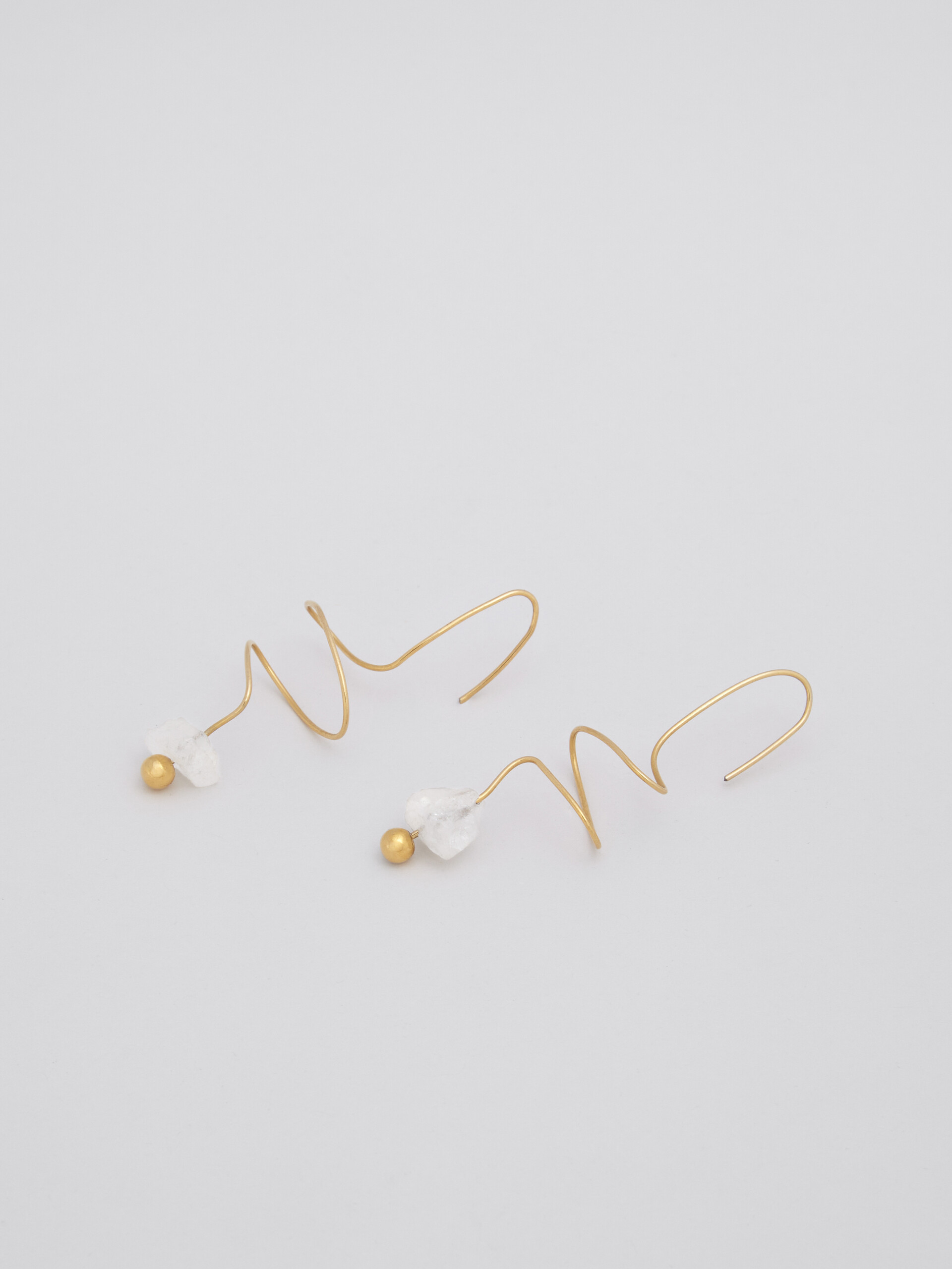 TEARS hook earrings in gold-tone brass and quartz - Earrings - Image 3