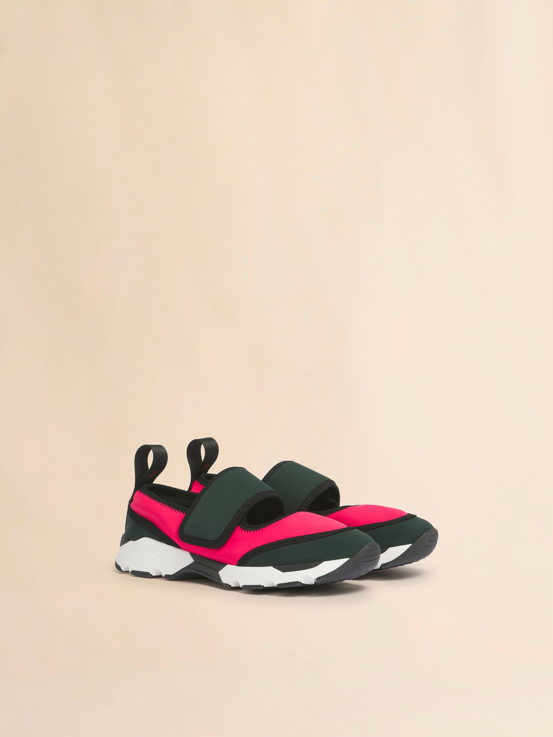 Fuchsia and green lycra Mary Jane Running Sneaker - Sneakers - Image 2
