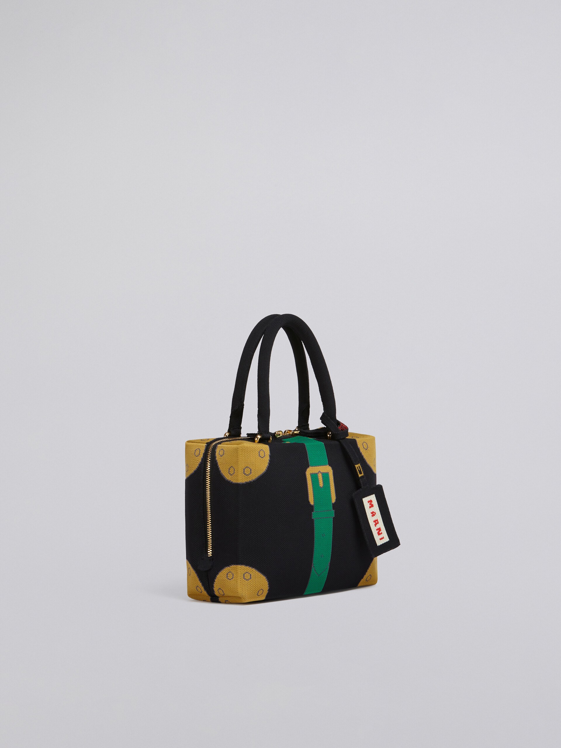 CUBIC bag in black trompe-l'œil jacquard - Handbag - Image 6