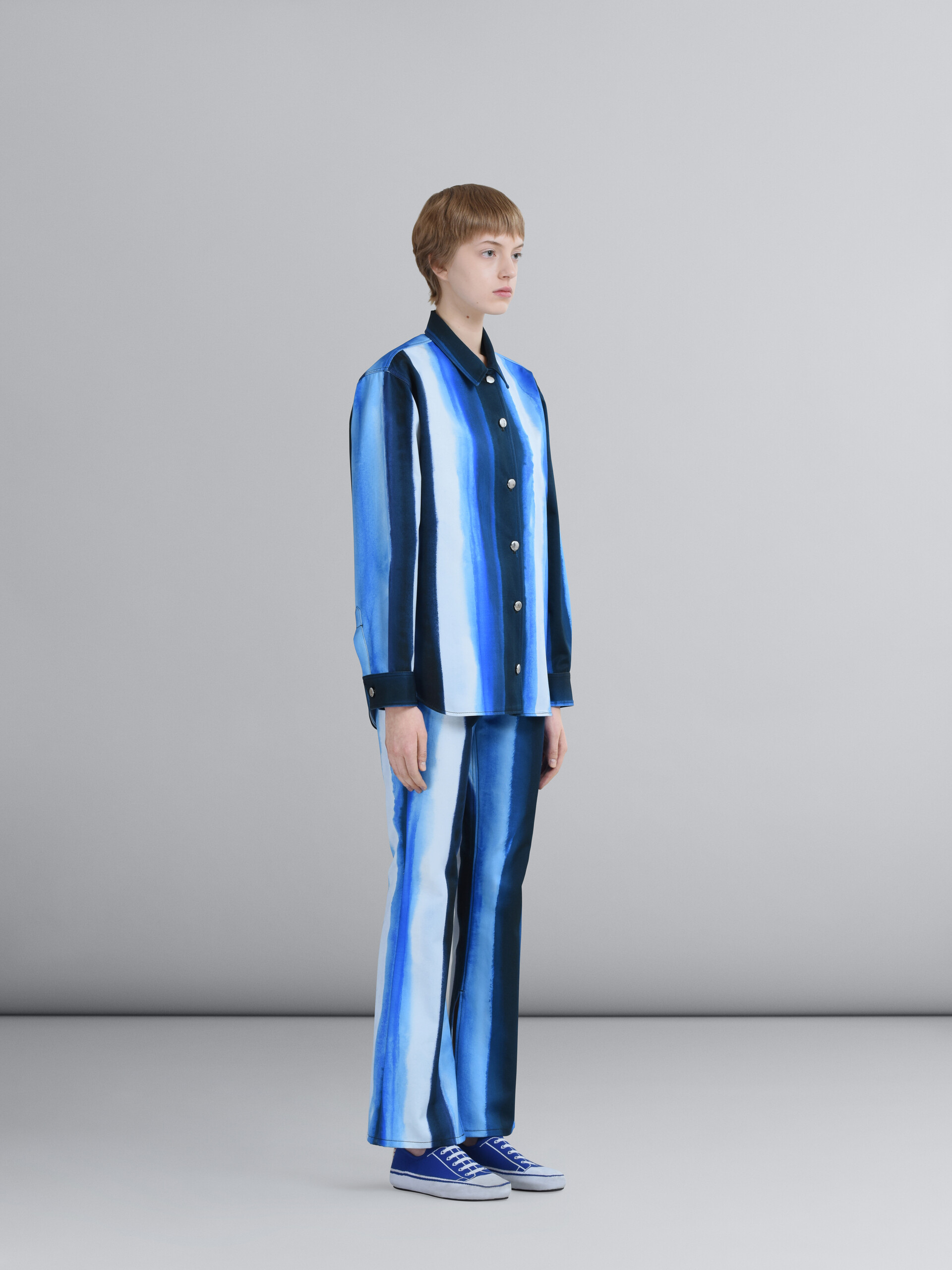 Hose aus Baumwolldrillich mit Waterfall Stripe-Print - Hosen - Image 5