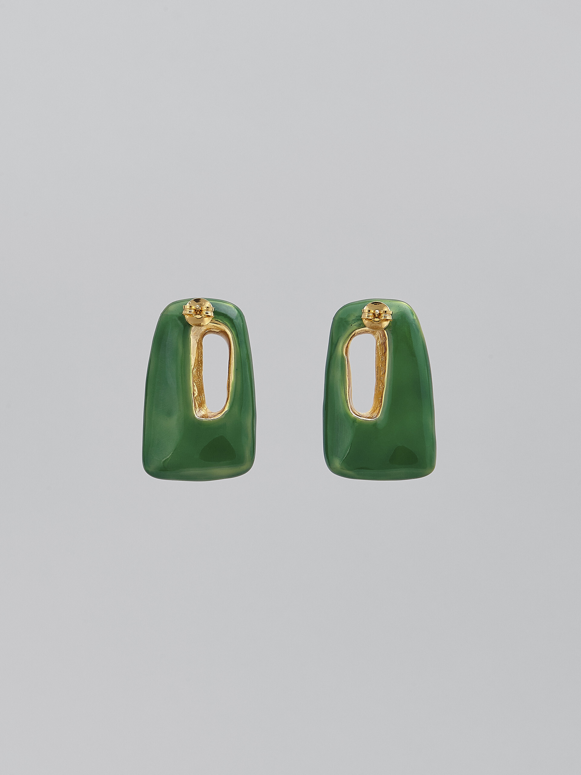 TRAPEZE green earrings - Earrings - Image 3